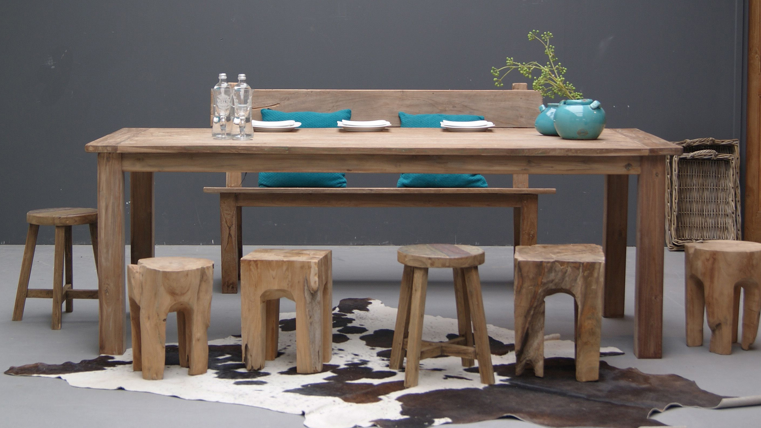 Esstisch Koplat 140 x 90 cm Teakholz massiv