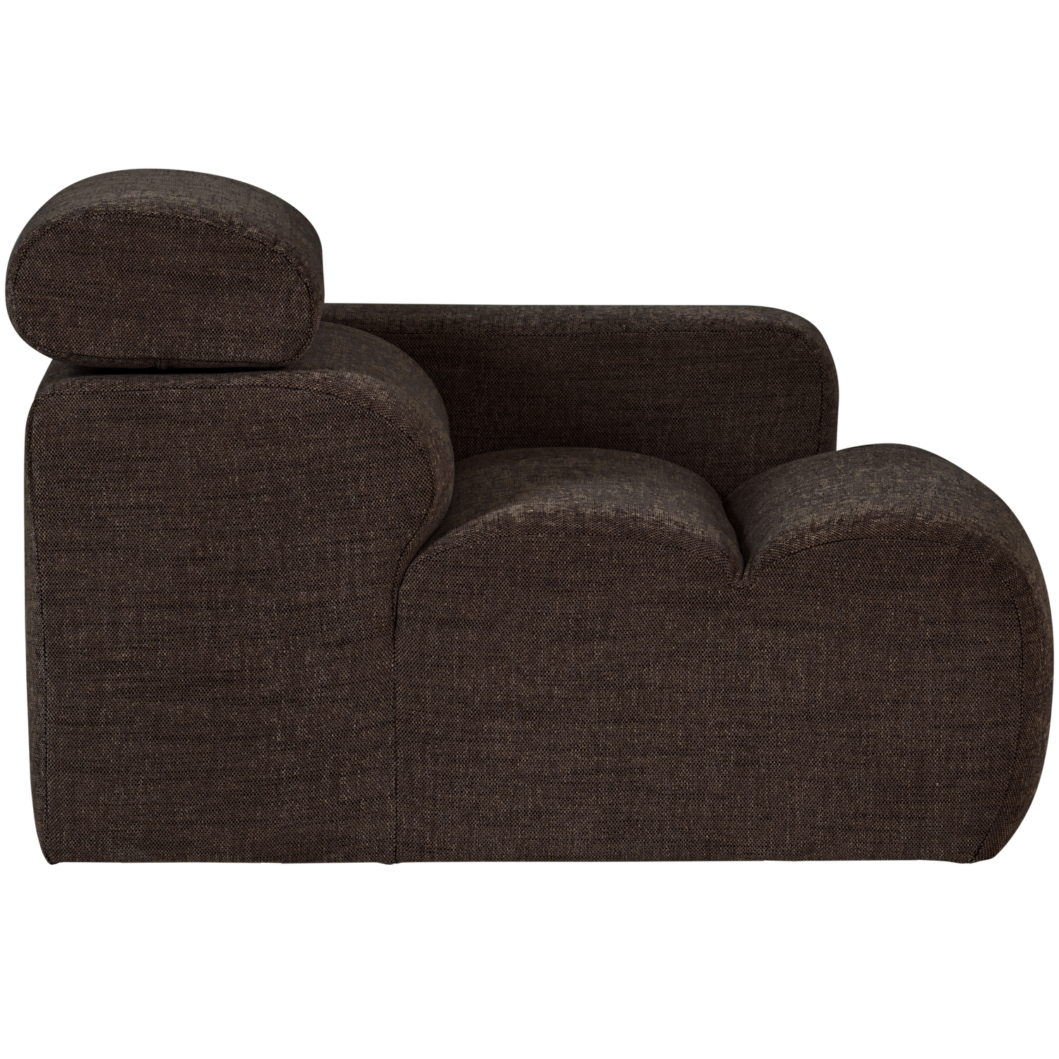 Sofaelement NOVI mit Armlehne rechts Element Webstoff dunkelbraun melange