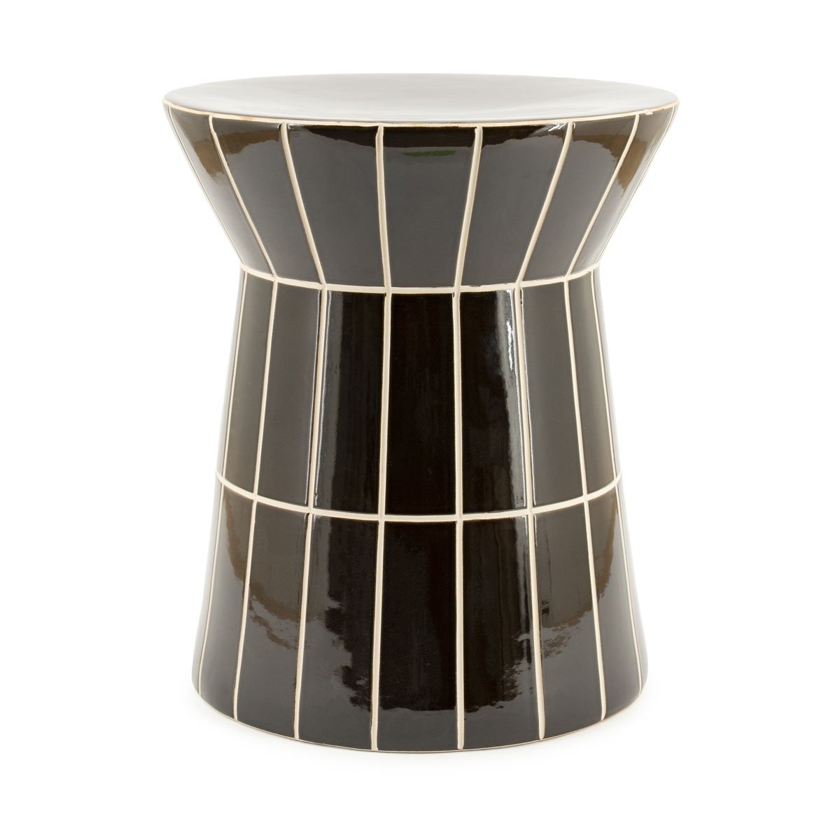Beistelltisch TileTastic II Ø 38 cm Keramik braun Couchtisch 
