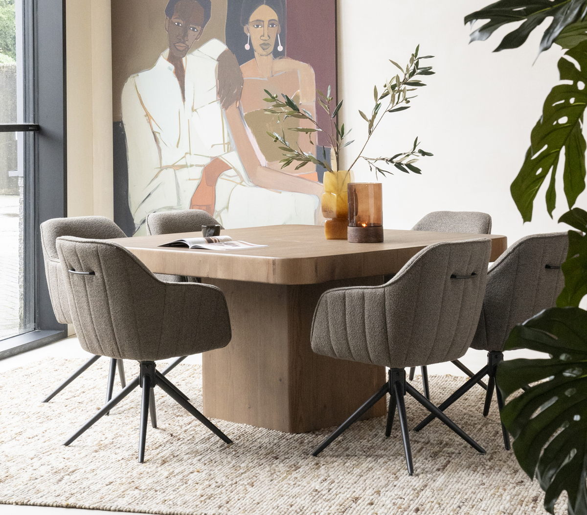 Esstisch Harmonie quadratisch 140 x 140 cm Eiche braun
