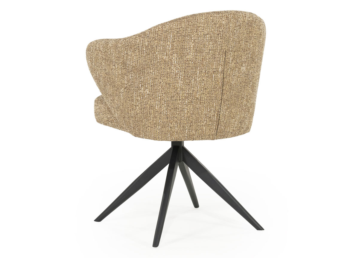 Esszimmer Stuhl Connor drehbar Metall Stoff senffarben