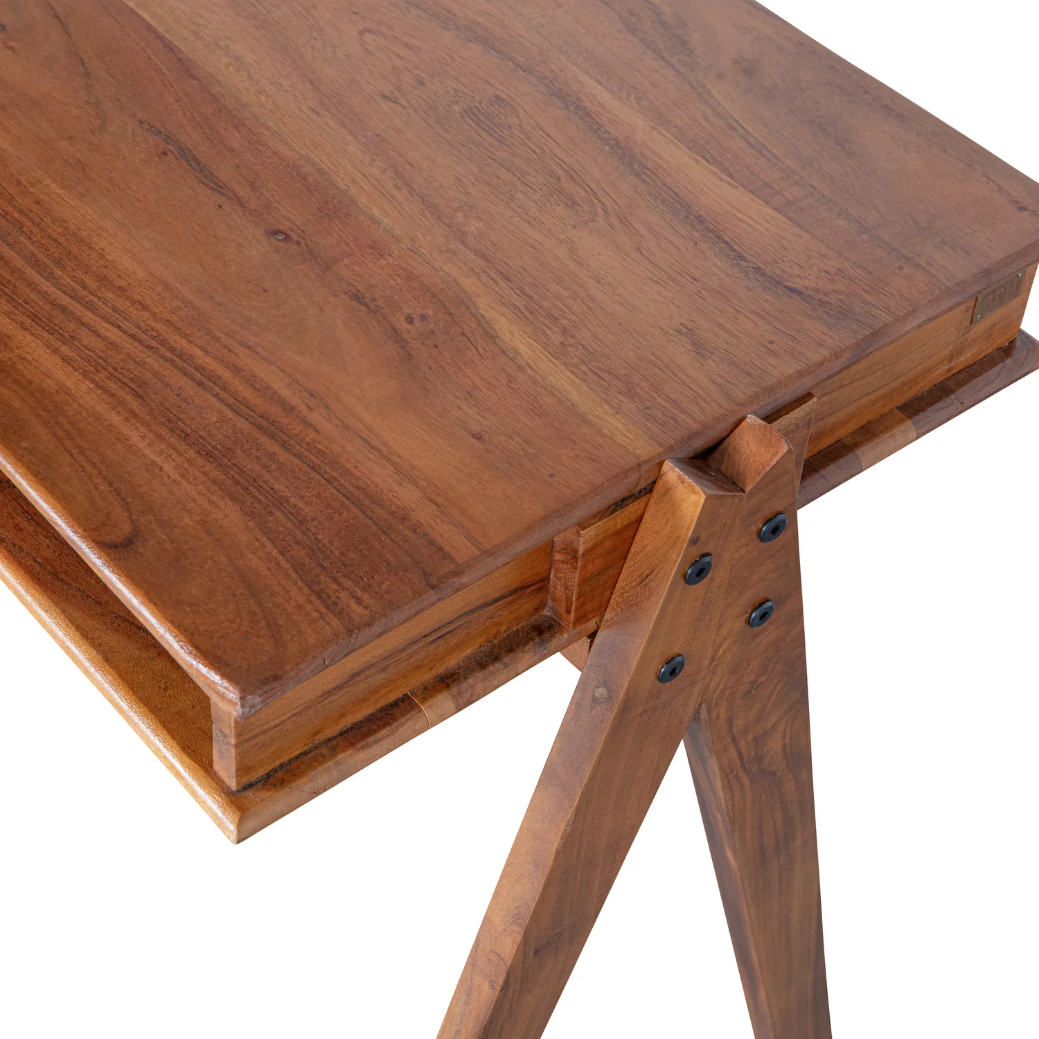 Schreibtisch COMPARTMENT 120 x 50 cm Akazienholz massiv braun