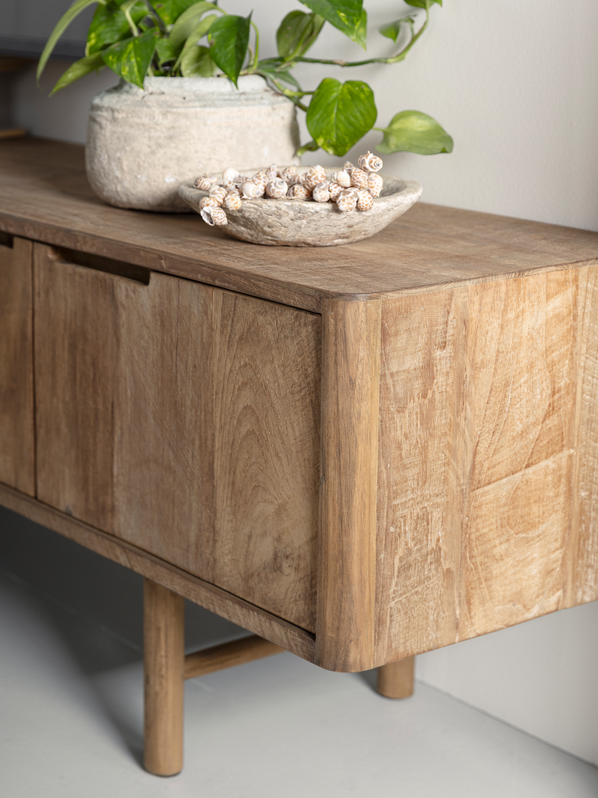 TV Möbel Bliss 210 cm recyceltes Teakholz Lowboard