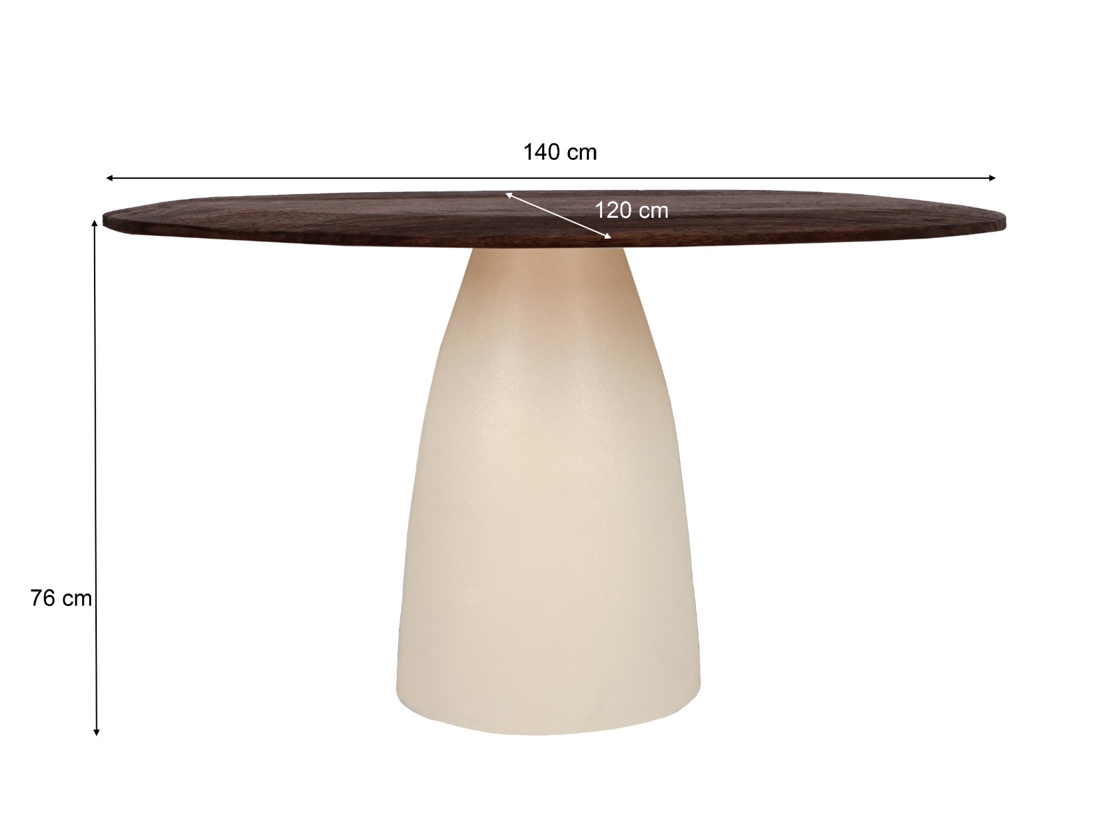Esstisch Marron 140 x 120 cm Metall cremeweiß Mangoholz Esszimmertisch