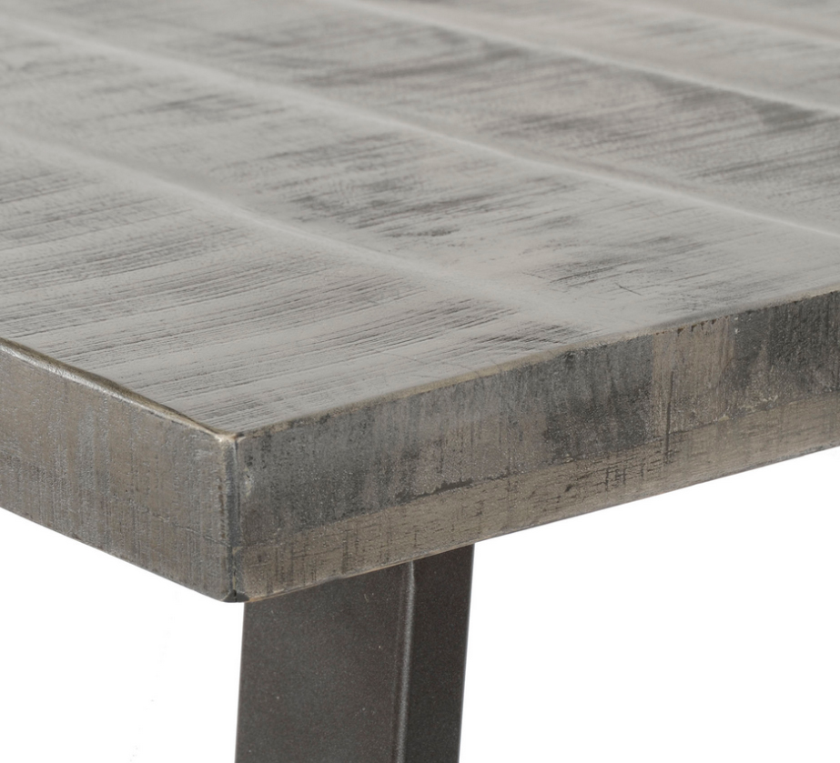 Bartisch 135 x 70 cm grau antik Mango Höhe 92 cm