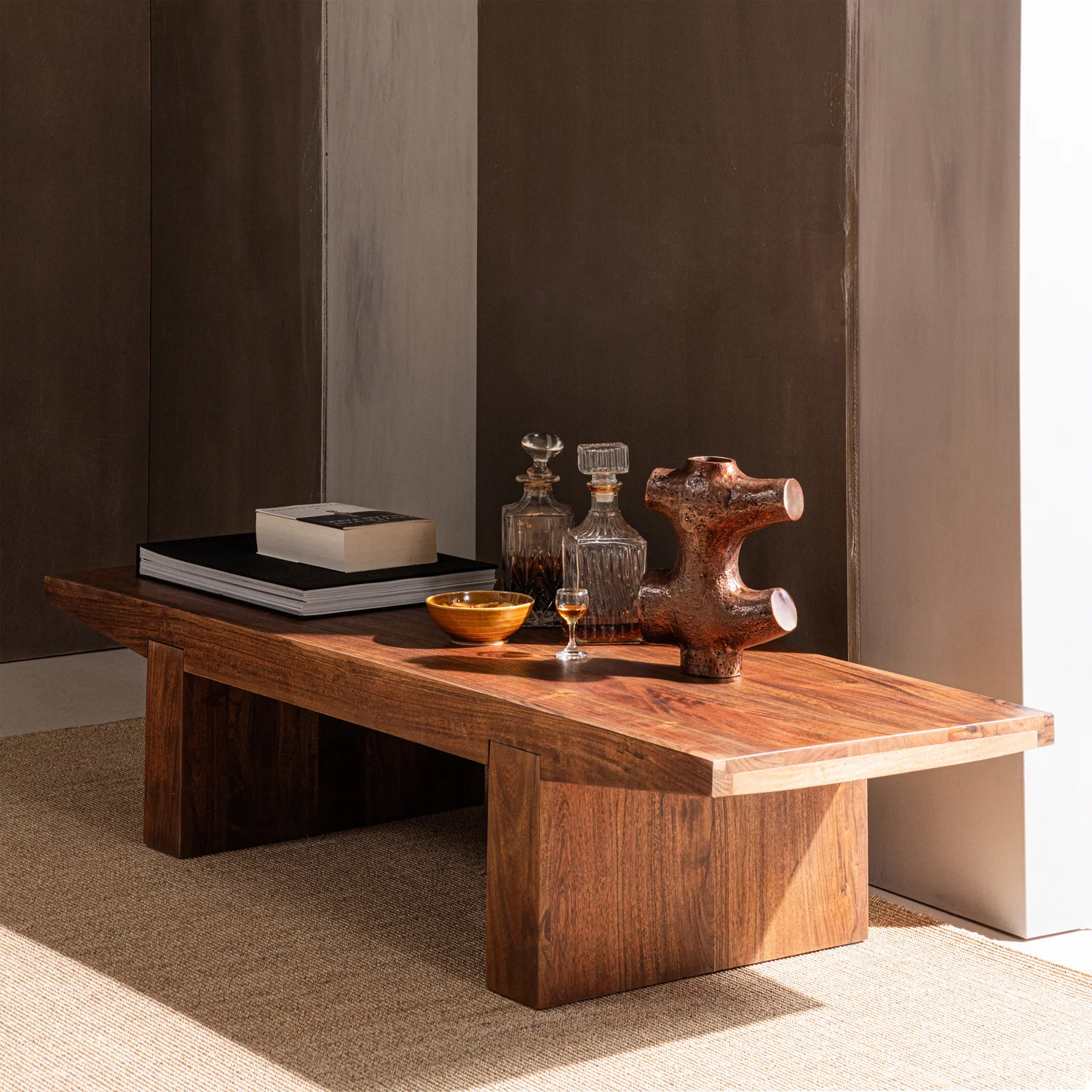 Eron Couchtisch Acacia Holz Braun – Design & Natürlich