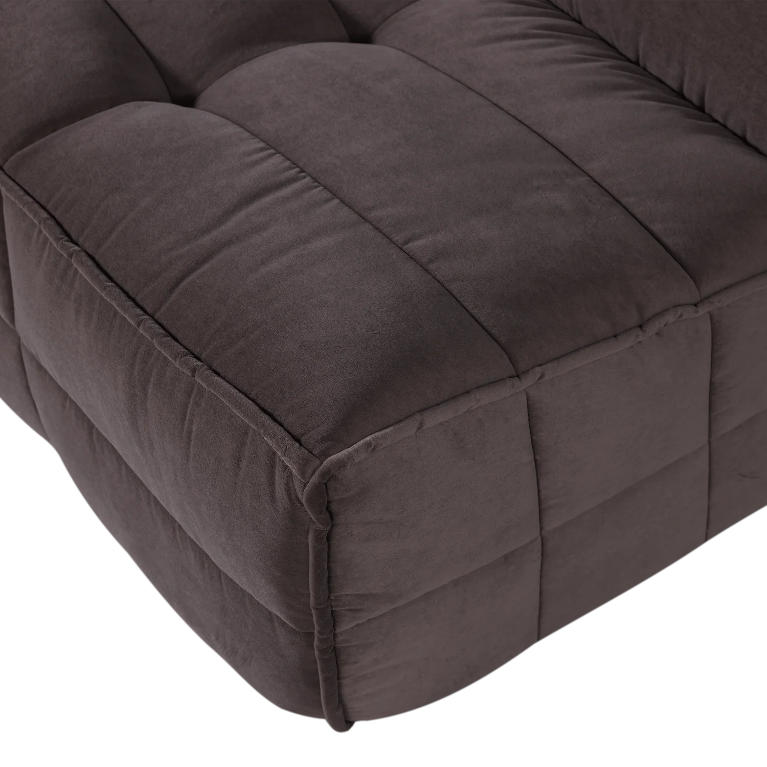 3 Sitzer Sofa CLUSTER Samt schokoladenbraun Couch Garnitur Loungesofa Couchgarnitur