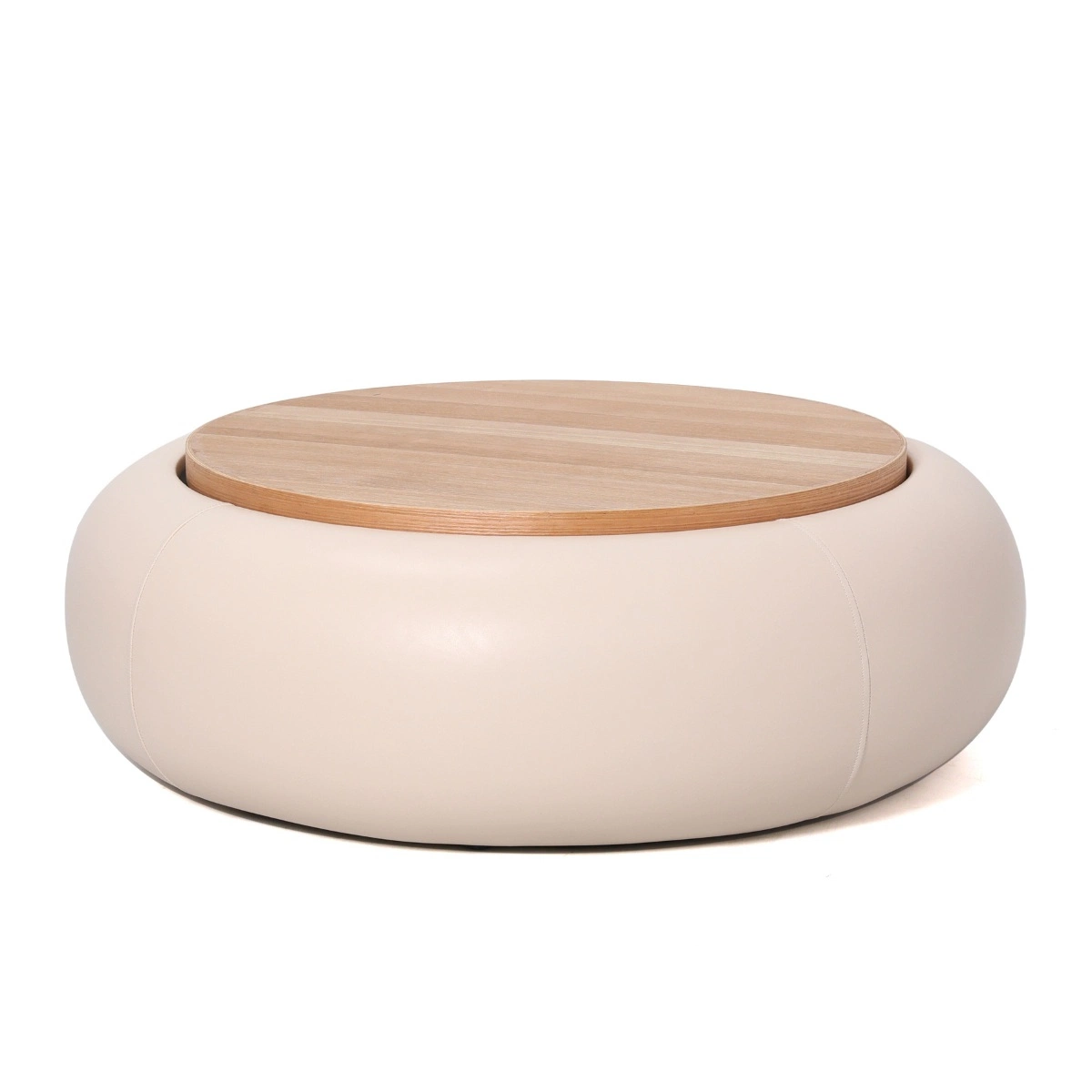 DÁJE Interieur Couchtisch MOVANI Beige Rund mit Stauraum Ø 102 cm