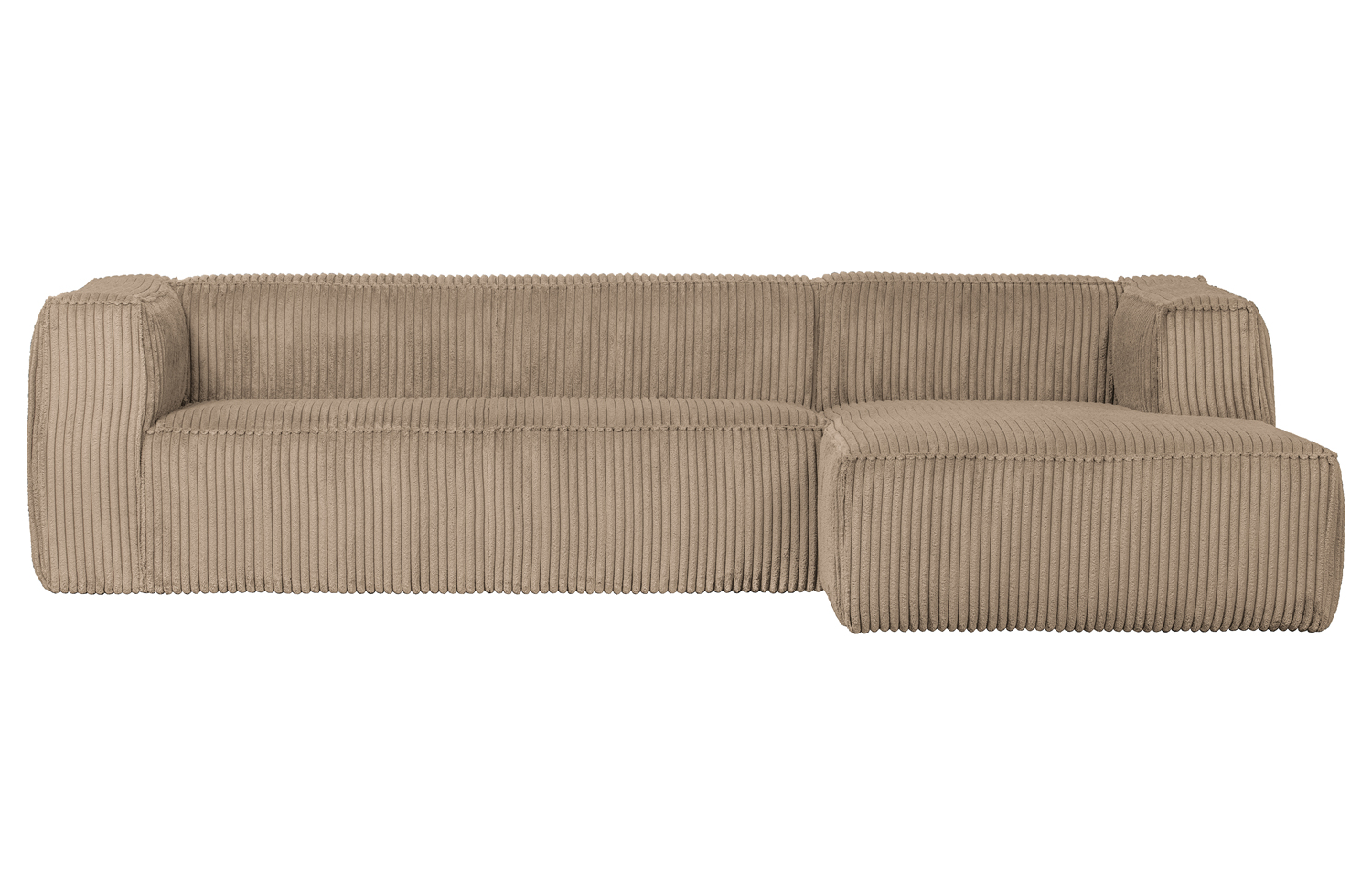 Ecksofa BEAN Rib Cord travertin Longchair rechts