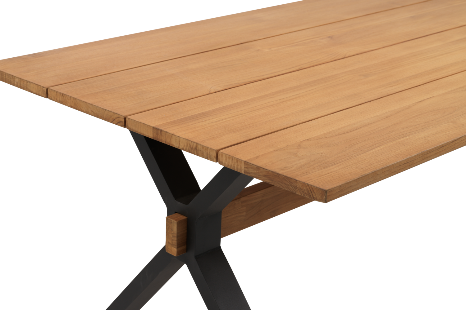 Gartentisch Mark 230 x 95 cm Aluminium Teakholz