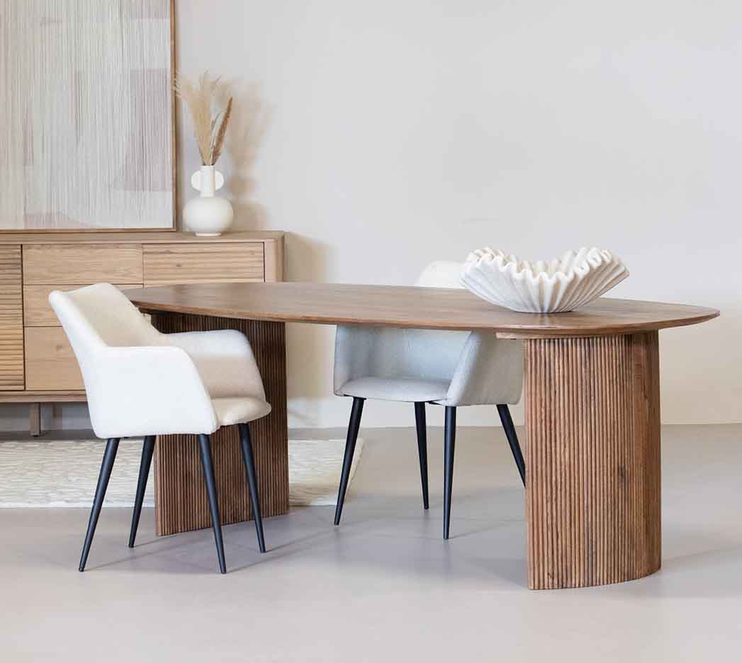 Esstisch MELINE braun oval Mango Holz 220 cm