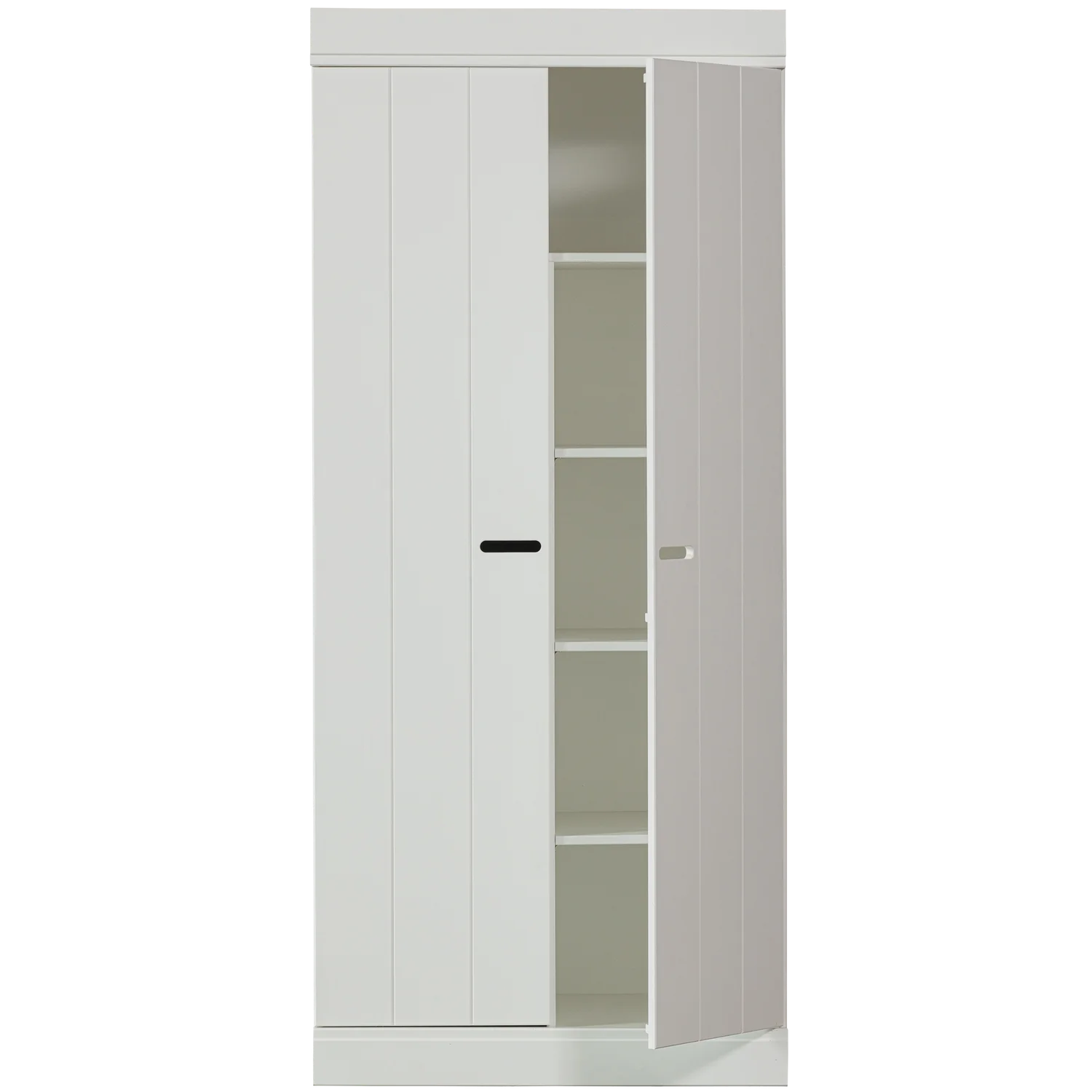 Kleiderschrank Schrank CONNECT 2-türig 77 cm Kiefer Massivholz weiß