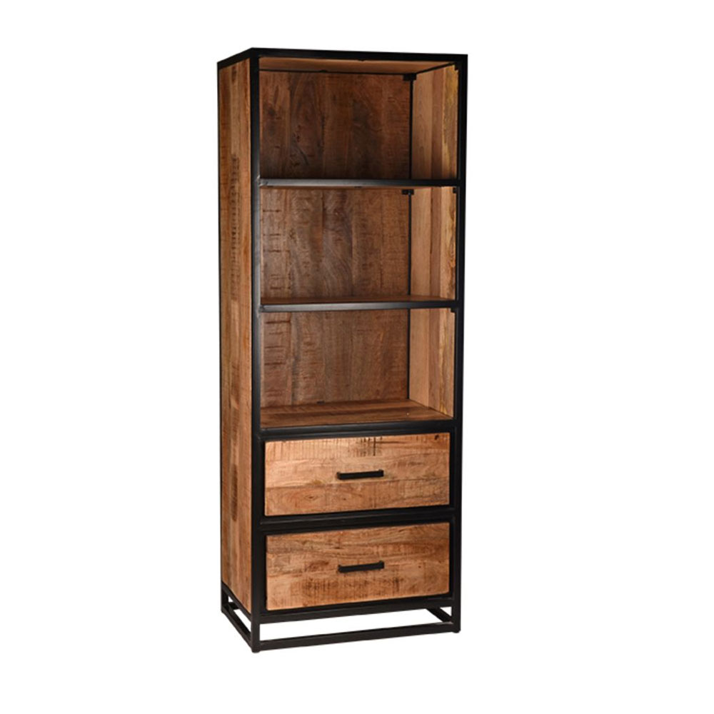 Bücherschrank Lempa H 185 cm Mangoholz Metall
