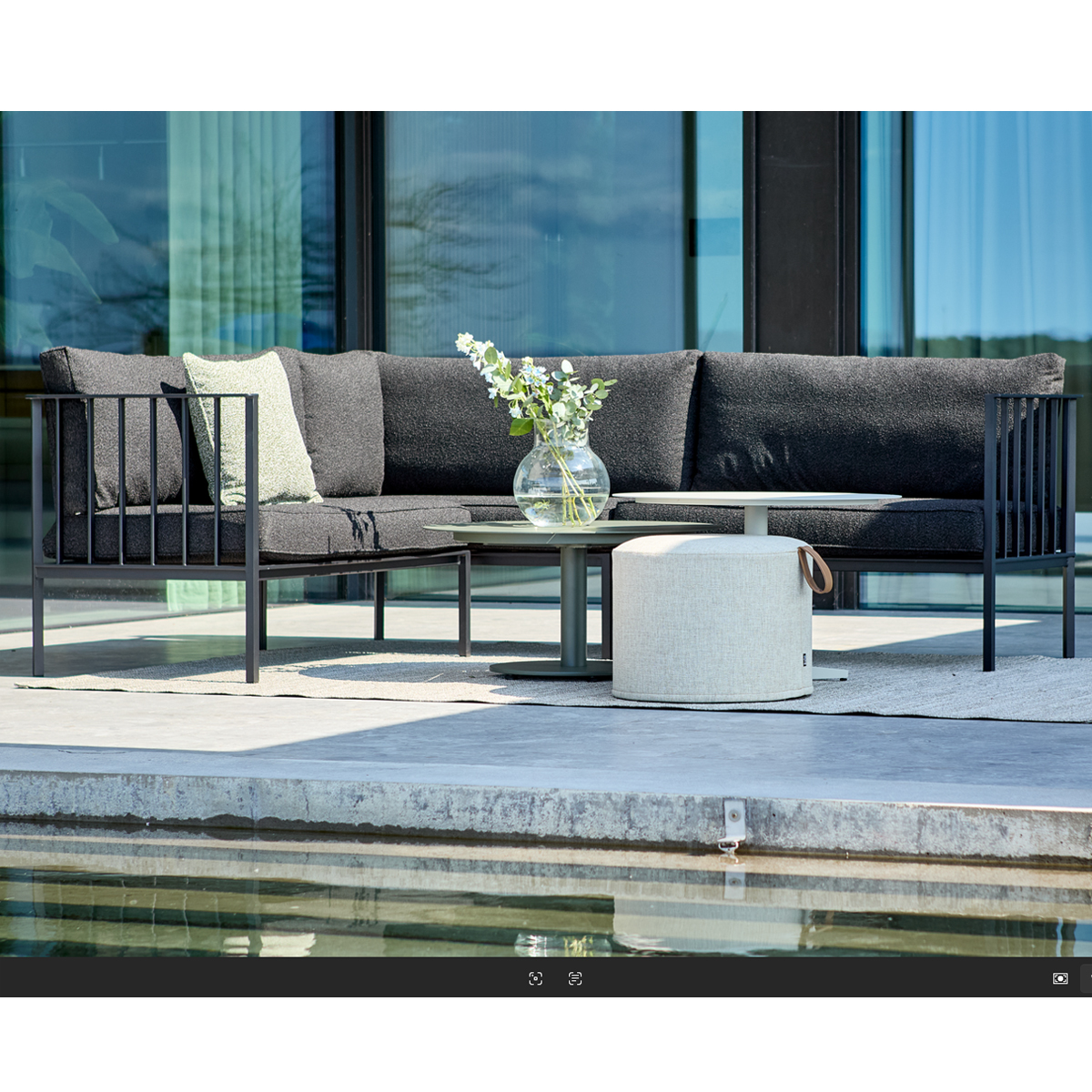Garten Lounge Set Ecksofa Upper Aluminium schwarz