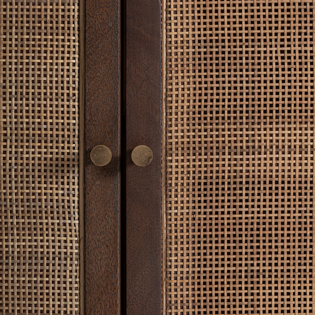 Sideboard GONDORF 210 cm Rattangeflecht Mangoholz hellbraun Kommode