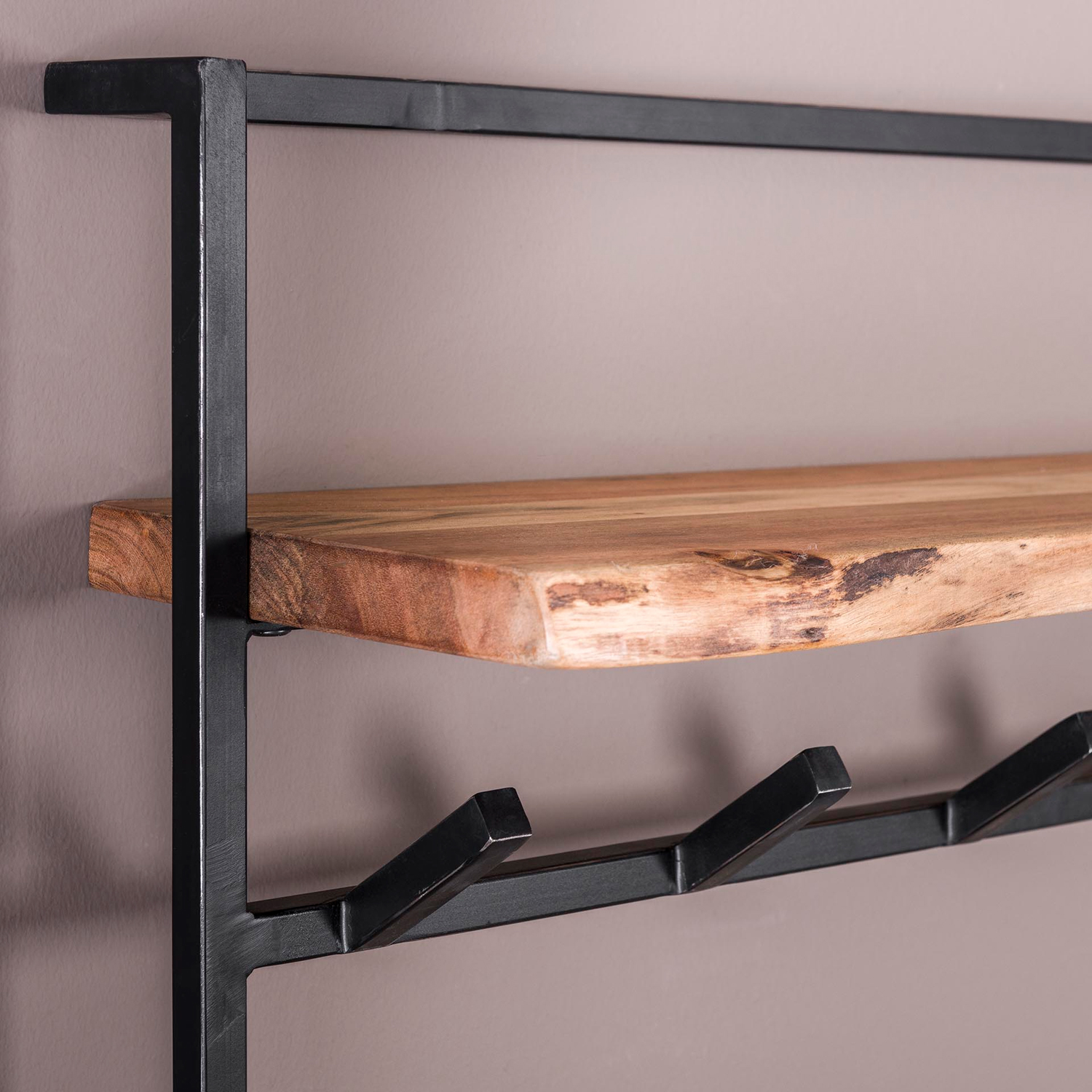 Wandgarderobe B 100 cm 12 Haken mit Hutablage