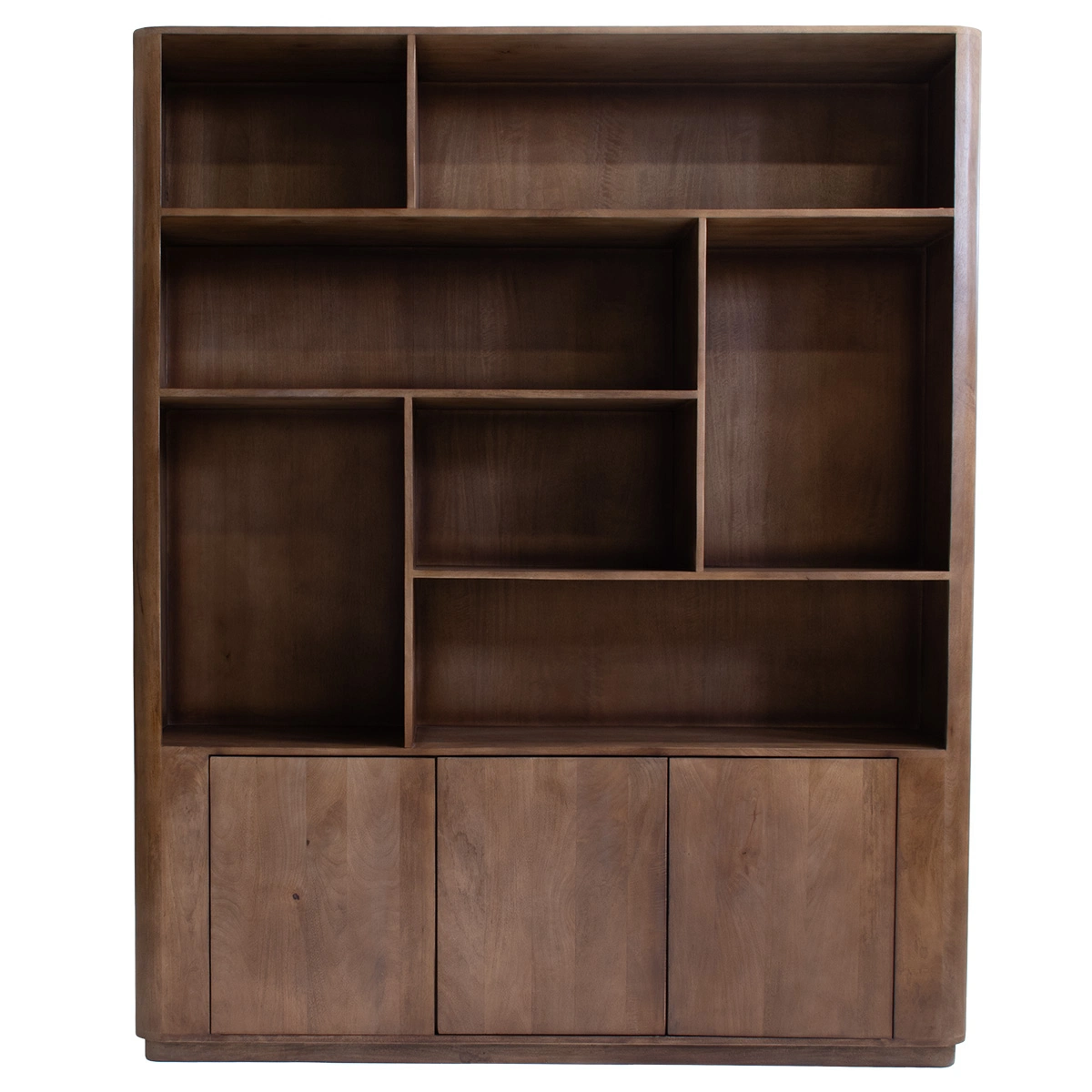 Wandschrank Regal Linn H 220 cm Mangoholz dunkelbraun Schrank