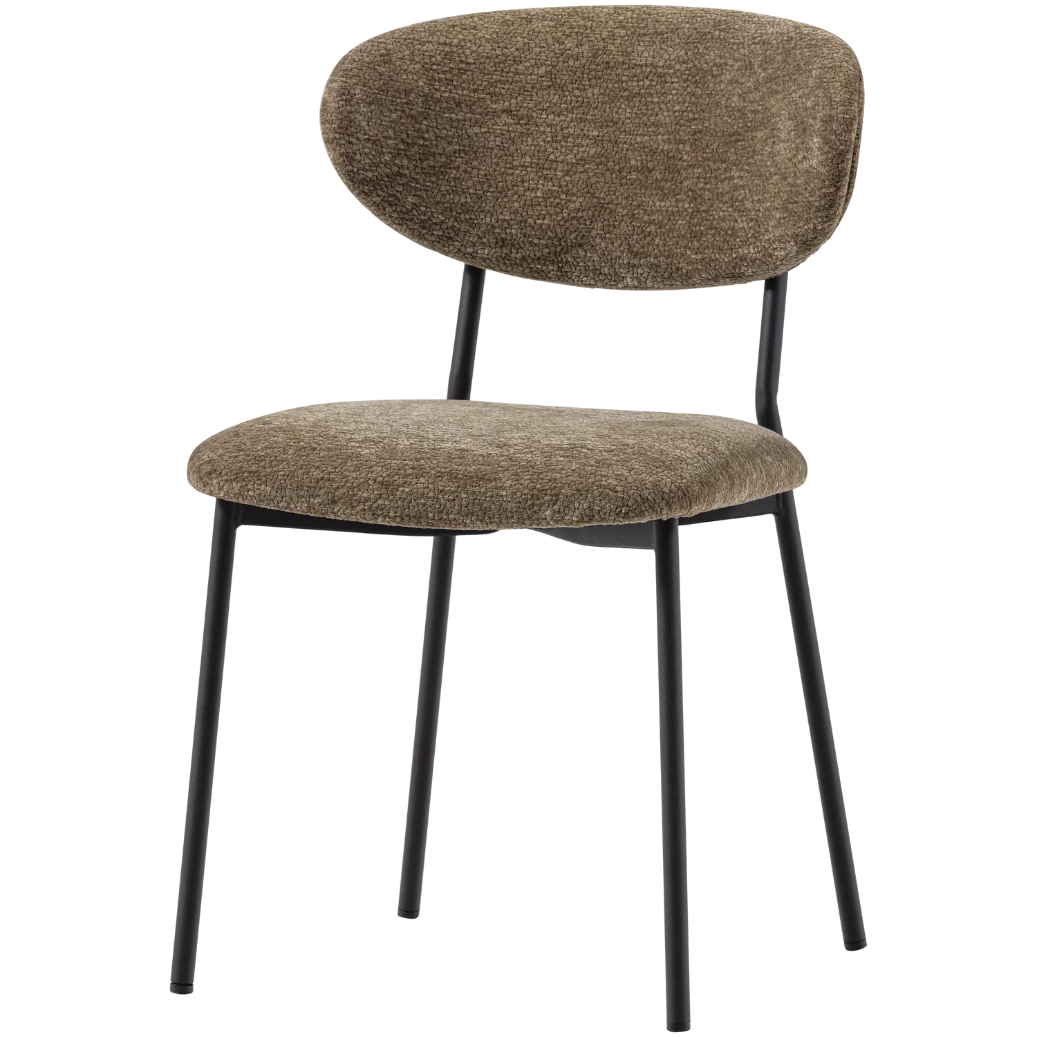 2er Set Esszimmerstuhl KJELD Struktur Chenille grün