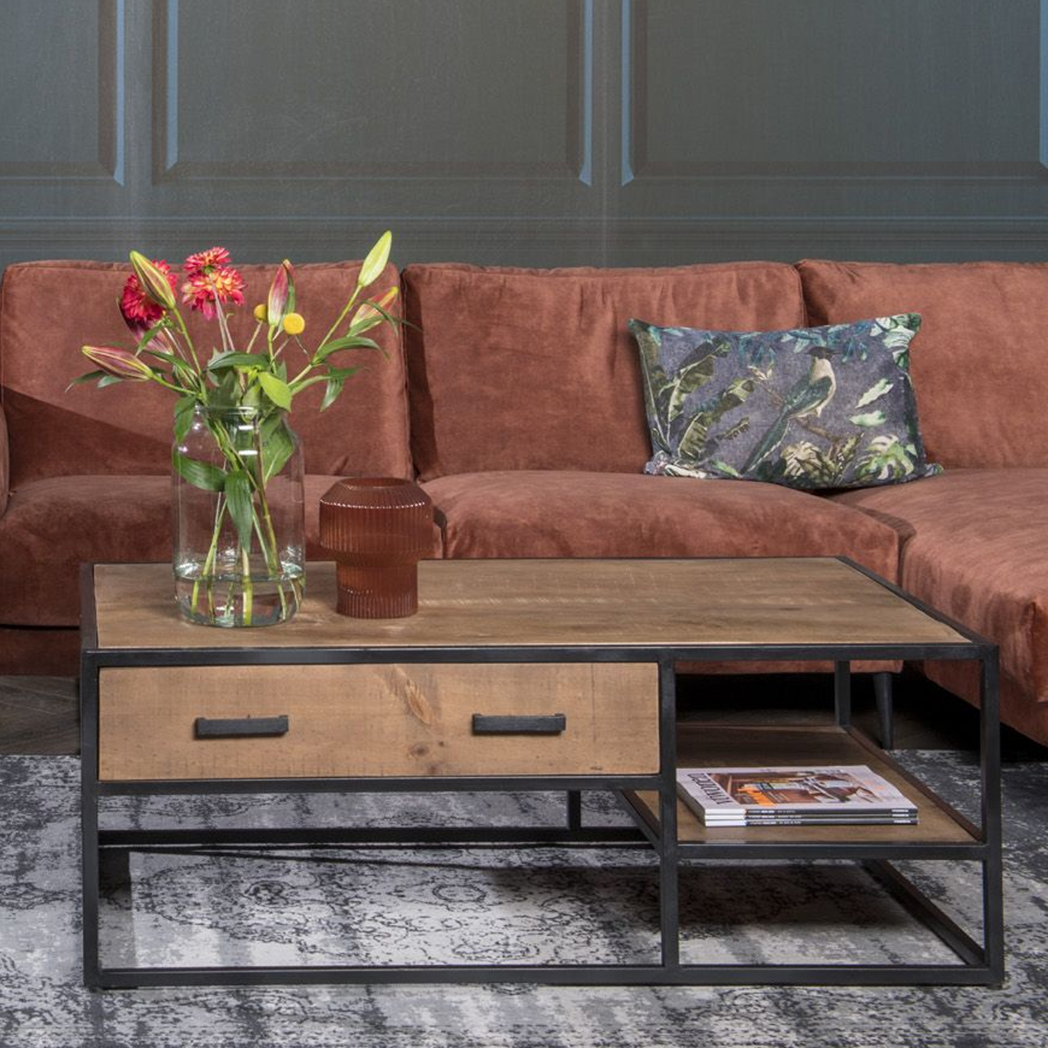 Couchtisch Sturdy mit Schubladen 120 x 70 cm Mango Holz