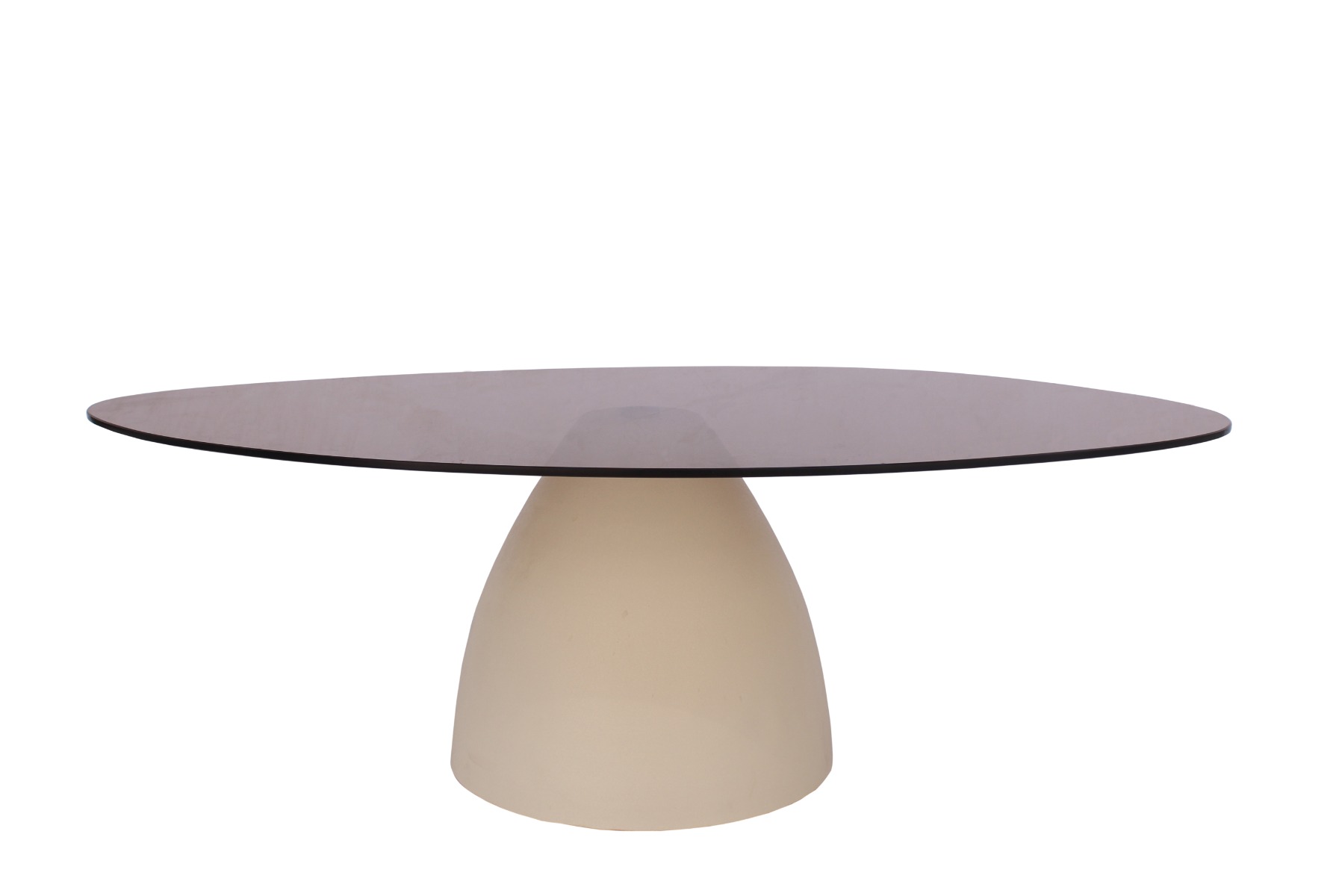 Couchtisch Mylon 100 x 65 cm Metall cremeweiß Glas Anstelltisch