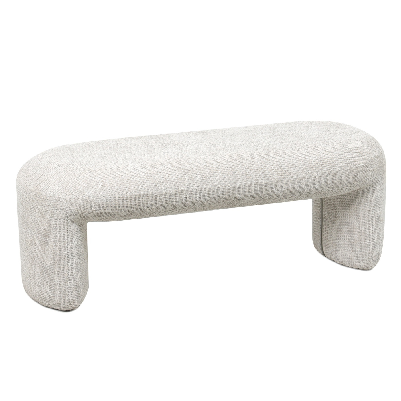 Bank Sitzbank SAVEN 110 cm Stoff beige