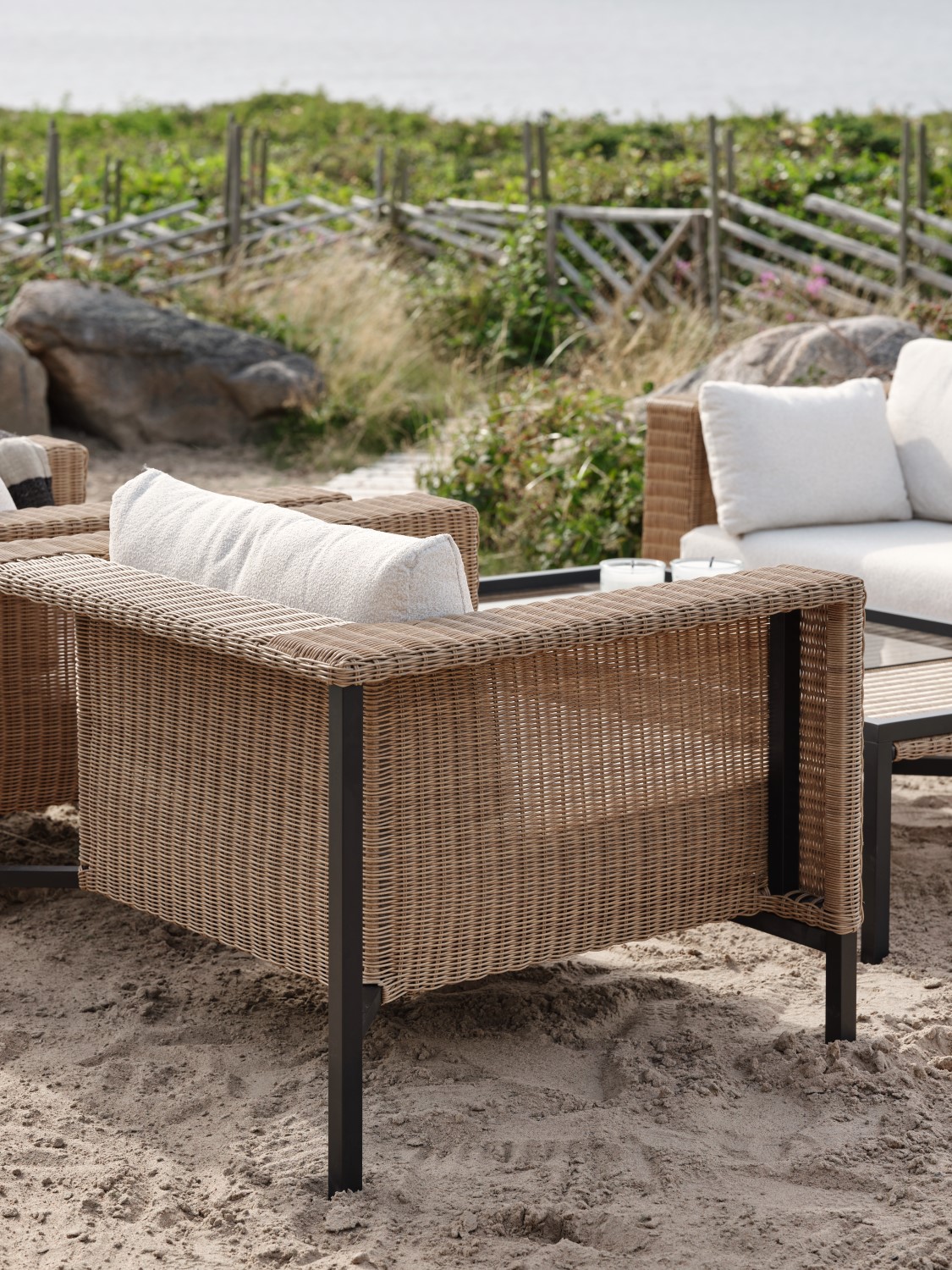 Lounge Gartensessel SHELL 2,5-Sitzer Rattan natur
