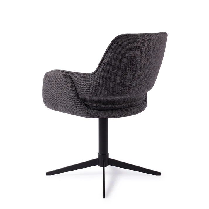 Esszimmerstuhl Oketo drehbar – Indigo Ink mit Gestell in Metall schwarz