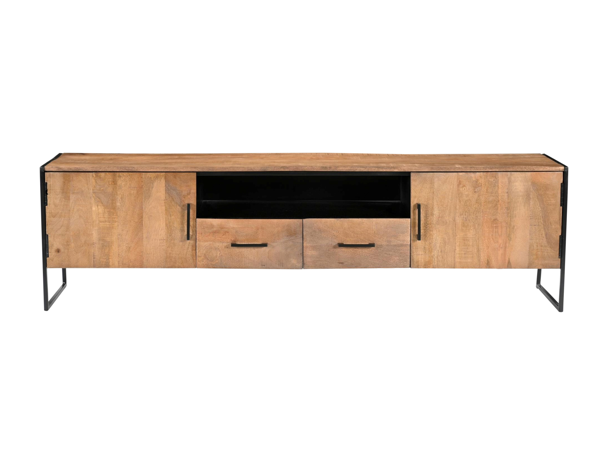 Lowboard TV Möbel Elin 180 cm Mangoholz natur Metall