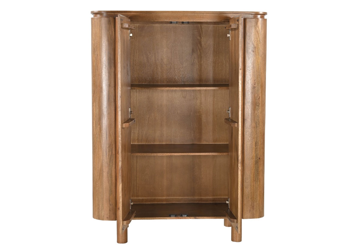 Schrank Highboard Salono H 150 cm Mango Holz massiv braun