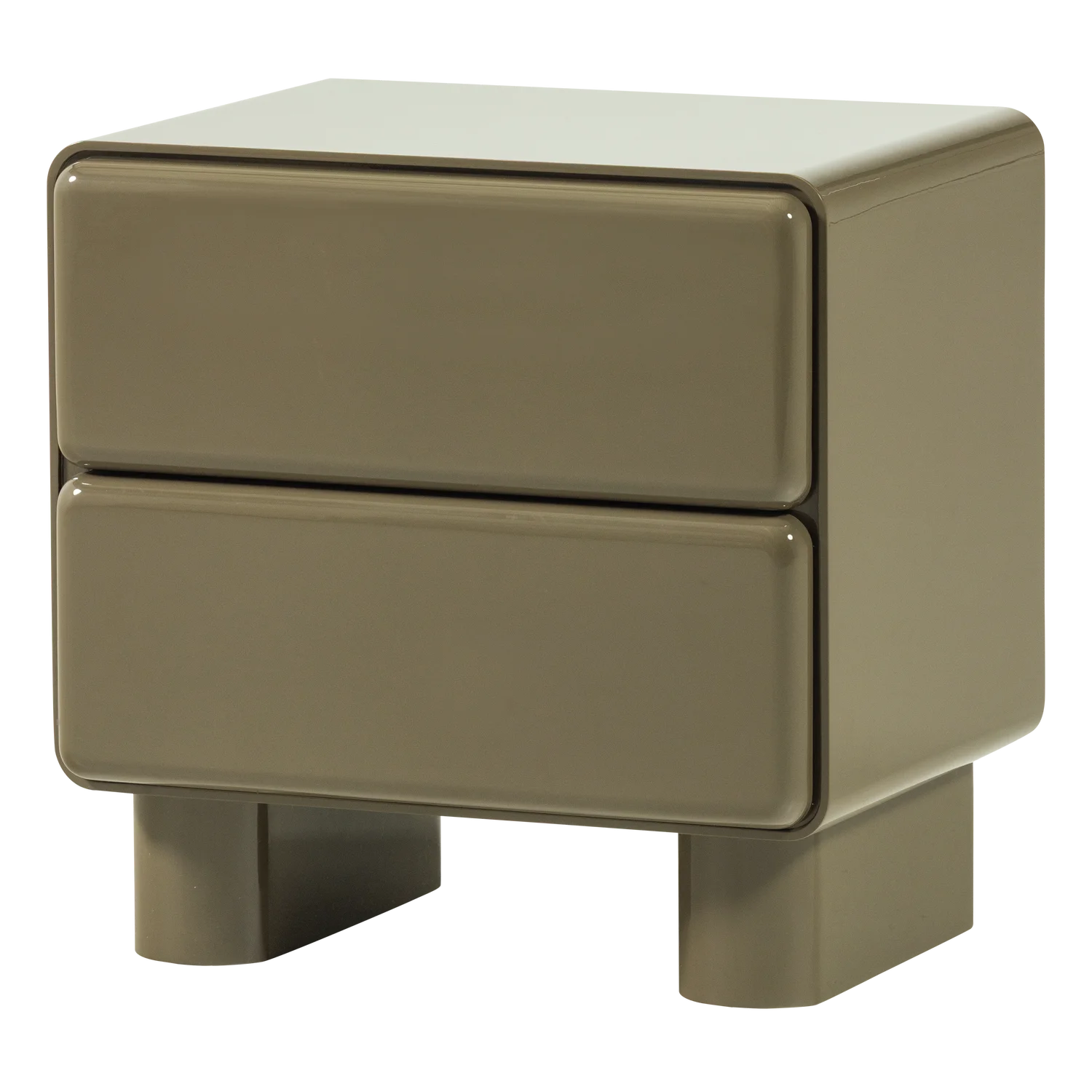 Nachtschränkchen LUSTRA H 43 cm mit 2 Schubladen MDF grün