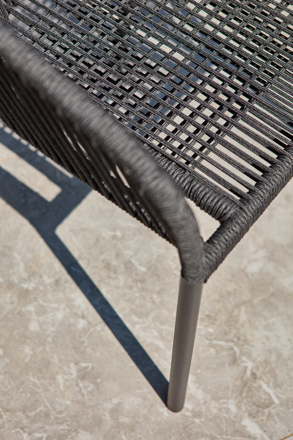 Gartensessel Gartenstuhl Delta Geflecht Aluminium schwarz