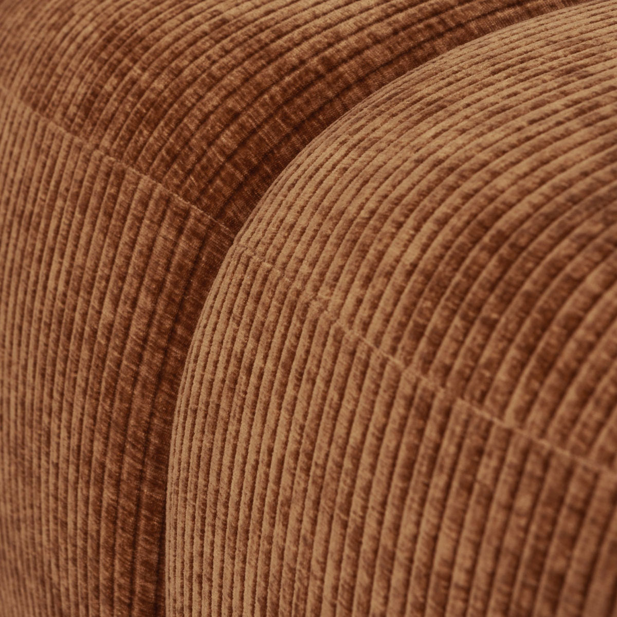 woood Pouf MOJO 80 x 60 cm Hocker Sitzhocker gerippt rostbraun