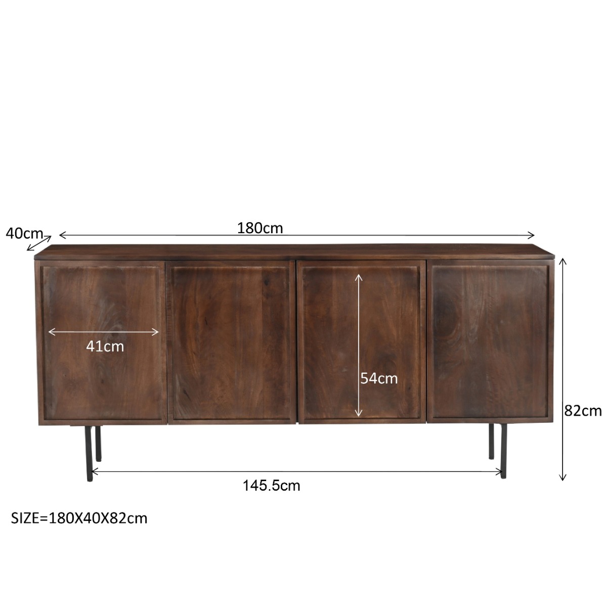 Sideboard Elan 180 cm Mangoholz braun    