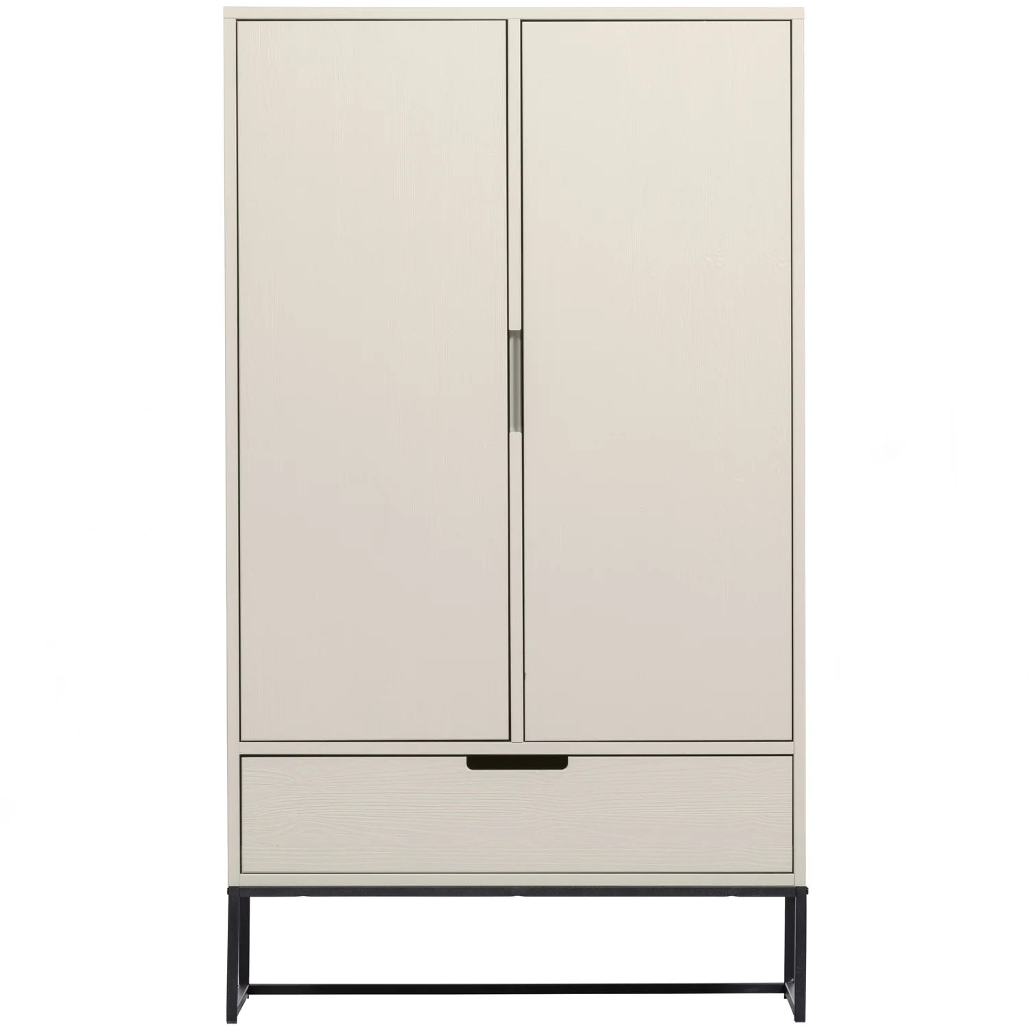 Aufbewahrungsschrank Silas H 149 cm Kiefernholz hellgrau Metall Holzschrank