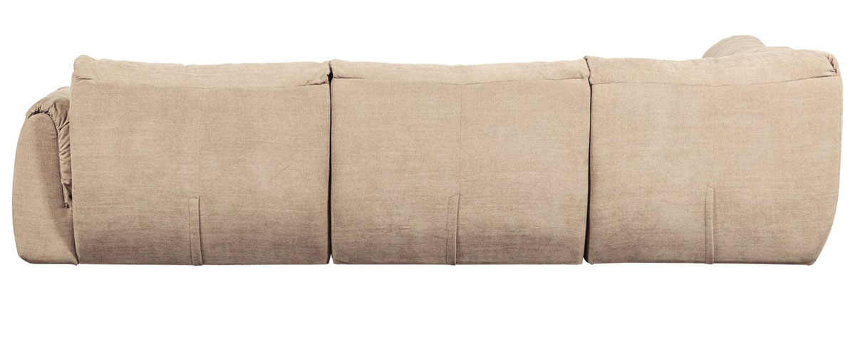 woood Ecksofa BAGGY Webstoff chenille sandfarben Chaiselongue links