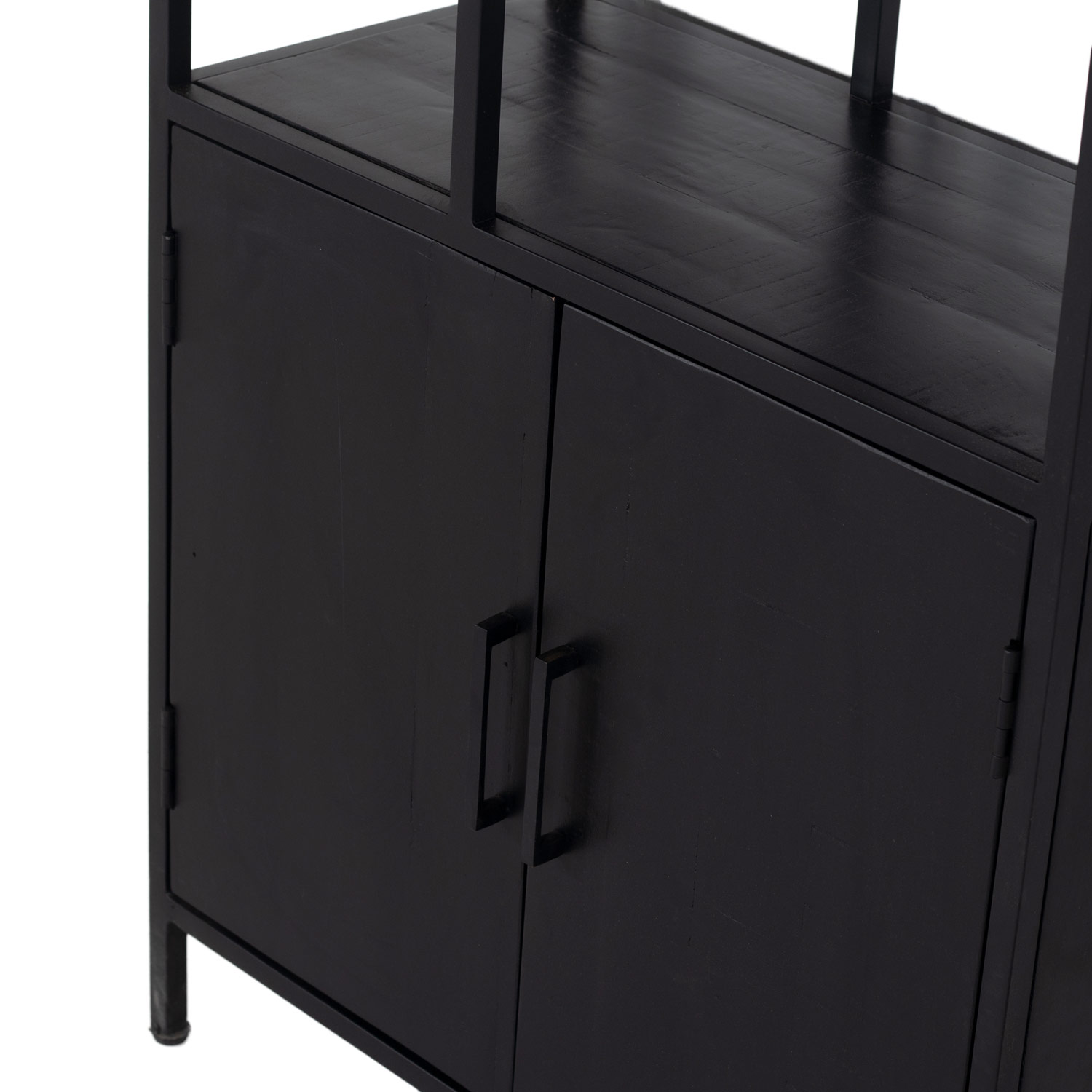 Regal mit Türen BONY B 75 cm Bücherregal schwarz