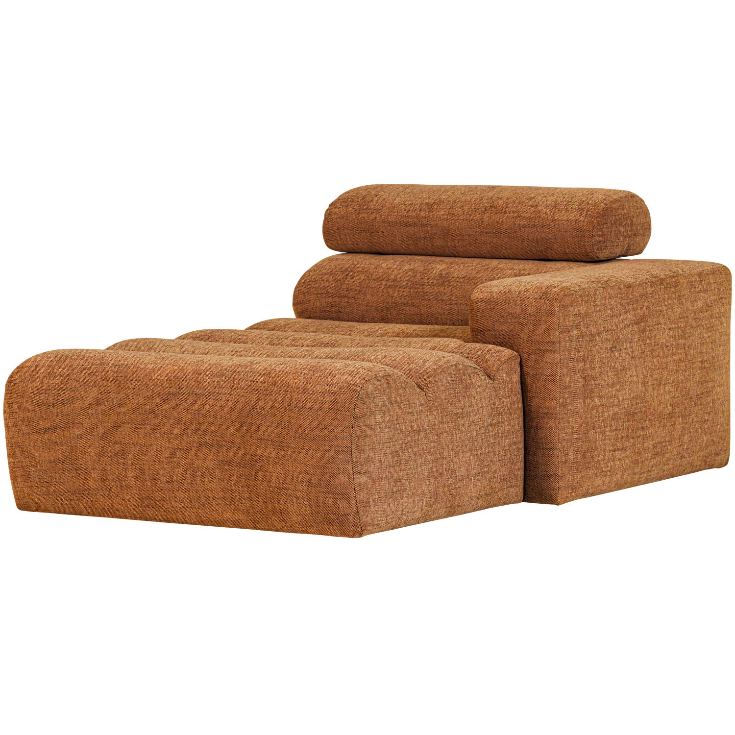 Sofaelement NOVI mit Longue Element rechts Webstoff orange melange