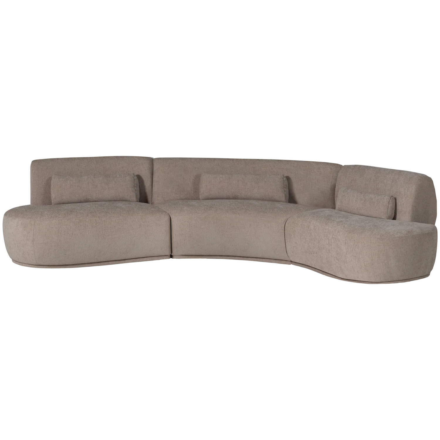 6 Sitzer Sofa BATAVIER halbrund Velvet Melange sandfarben