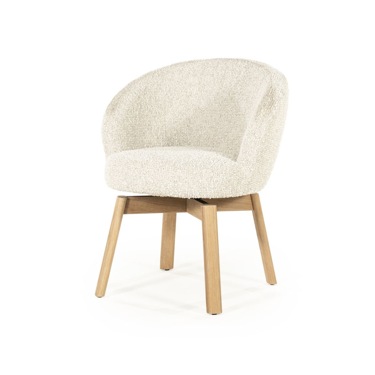 Esszimmerstuhl Livia Drehstuhl Beine Eiche Stoff beige