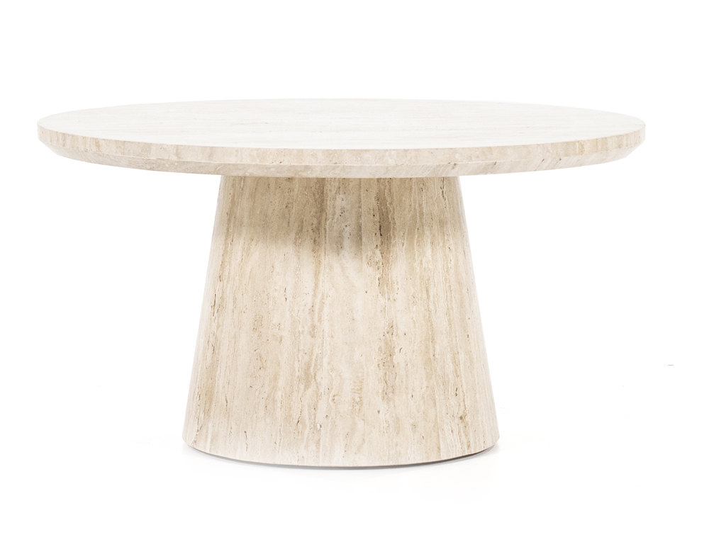 Couchtisch Laimee rund Ø 70 cm Travertin Naturstein