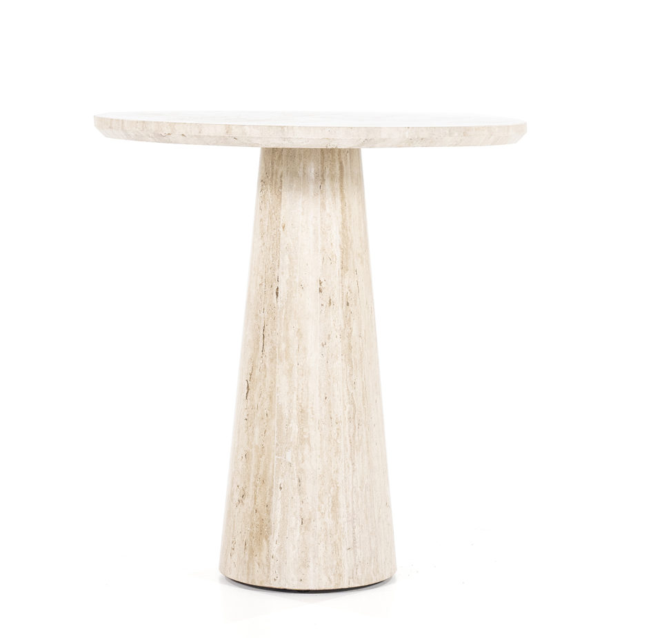 Beistelltisch Laimee Ø 70 cm Travertin Naturstein