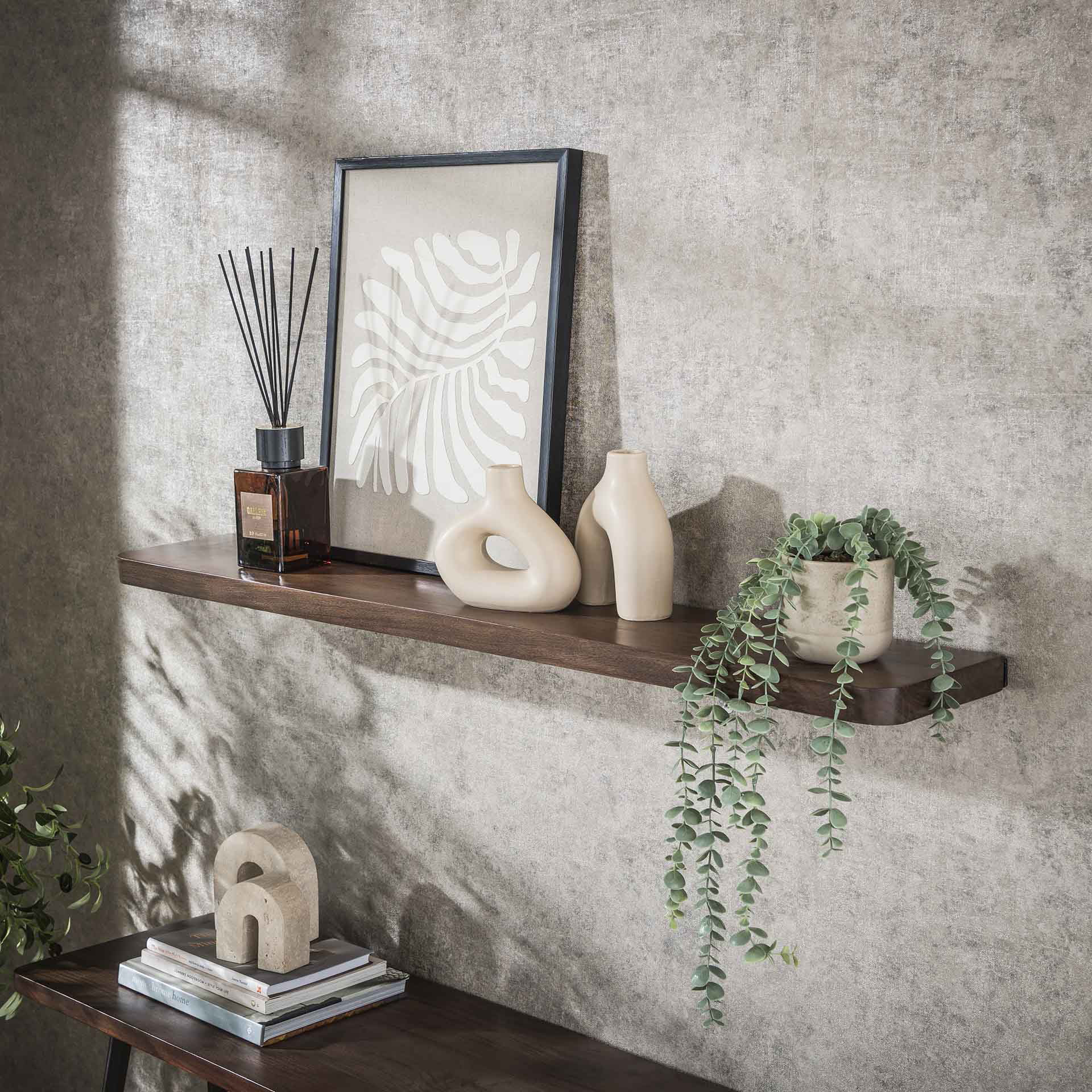 Wandregal Soul 120 cm Akazie Massivholz braun Regal