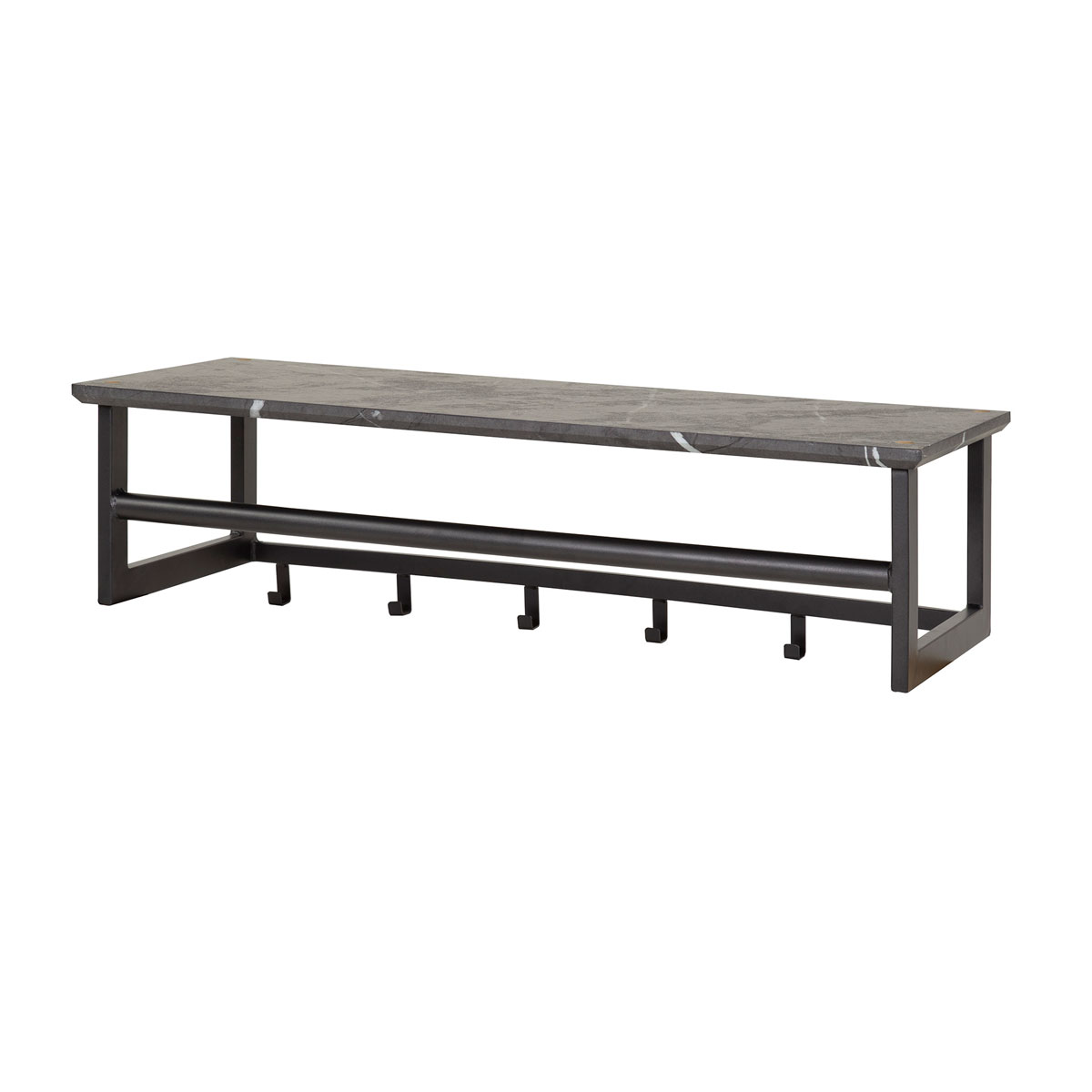 Wandgarderobe B 80 cm 6 Haken Metall 3D Schwarz braun