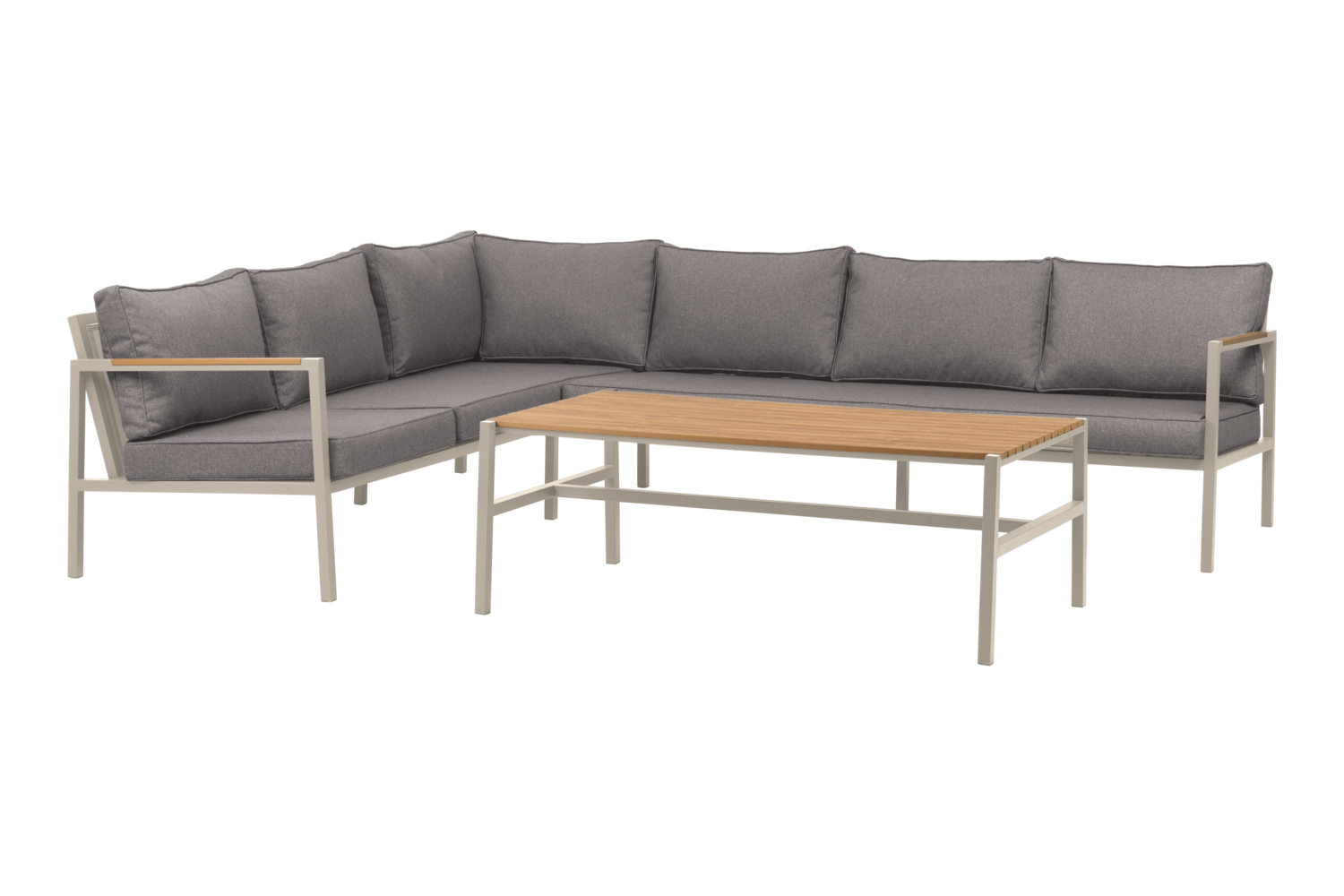 Garten Lounge Set Ecksofa Cap large mit Tisch Aluminium hellgrau