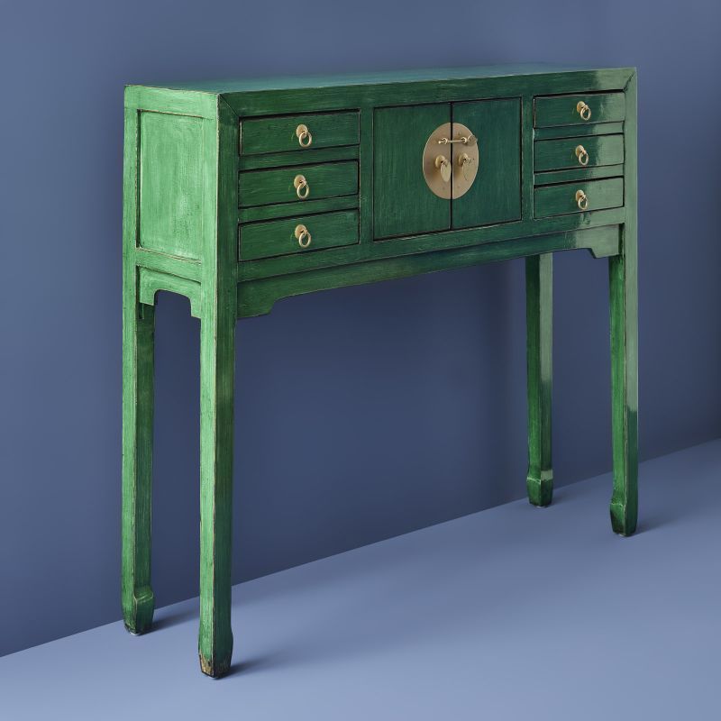 Konsolentisch Majesté 100 cm Ulmen- und Kiefernholz vintage grün