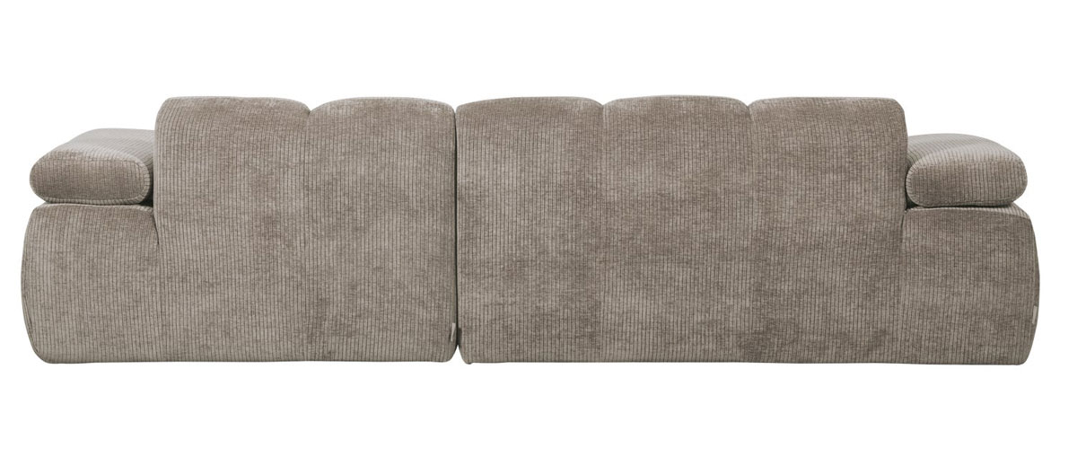 woood Chaiselongue Sofa MOJO rechts gerippter Stoff dunkelsand