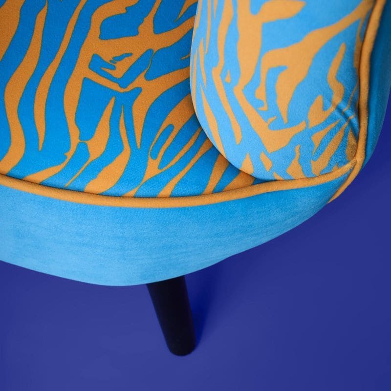 Sessel Zebra blau Polstersessel Fernsehsessel