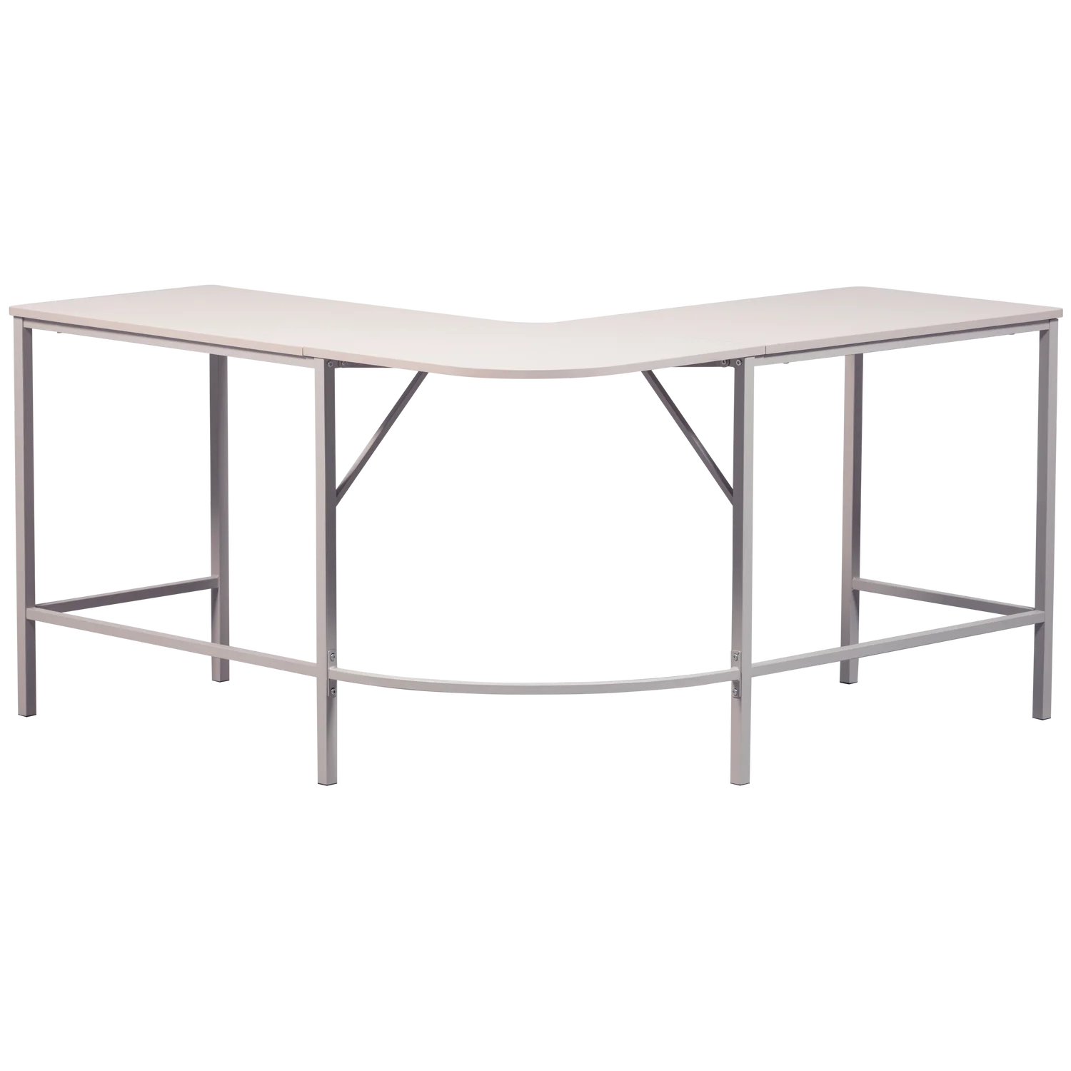 Eckschreibtisch MIKE 135 x 135 cm MDF Metall staubgrau