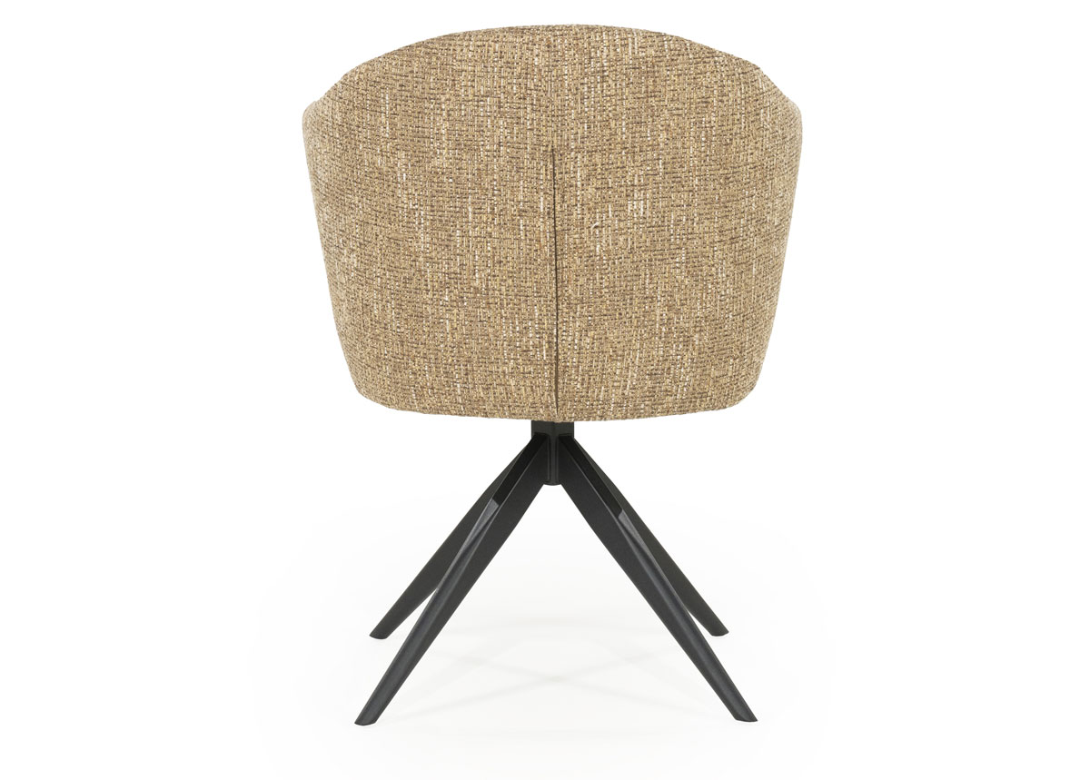 Esszimmer Stuhl Connor drehbar Metall Stoff senffarben