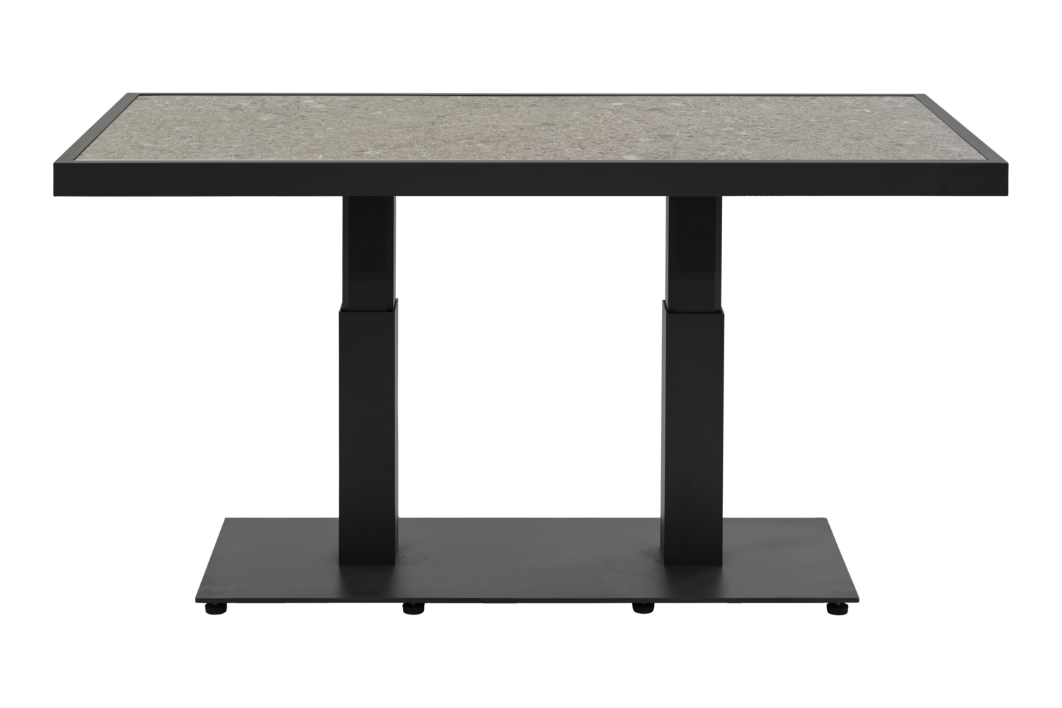 Gartentisch Loungetisch Scale 140 x 95 cm höhenverstellbar Aluminium schwarz Keramik